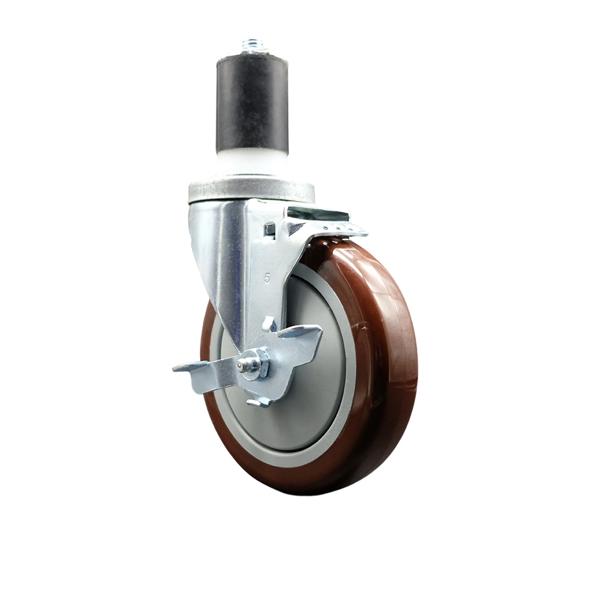 Service Caster, 5Inch x 1.25Inch Stem Caster, Wheel Diameter 5 in, Caster Type Swivel, Package (qty.) 1, Model REG-SCC-EX20S514-PPUB-MRN-TLB-112