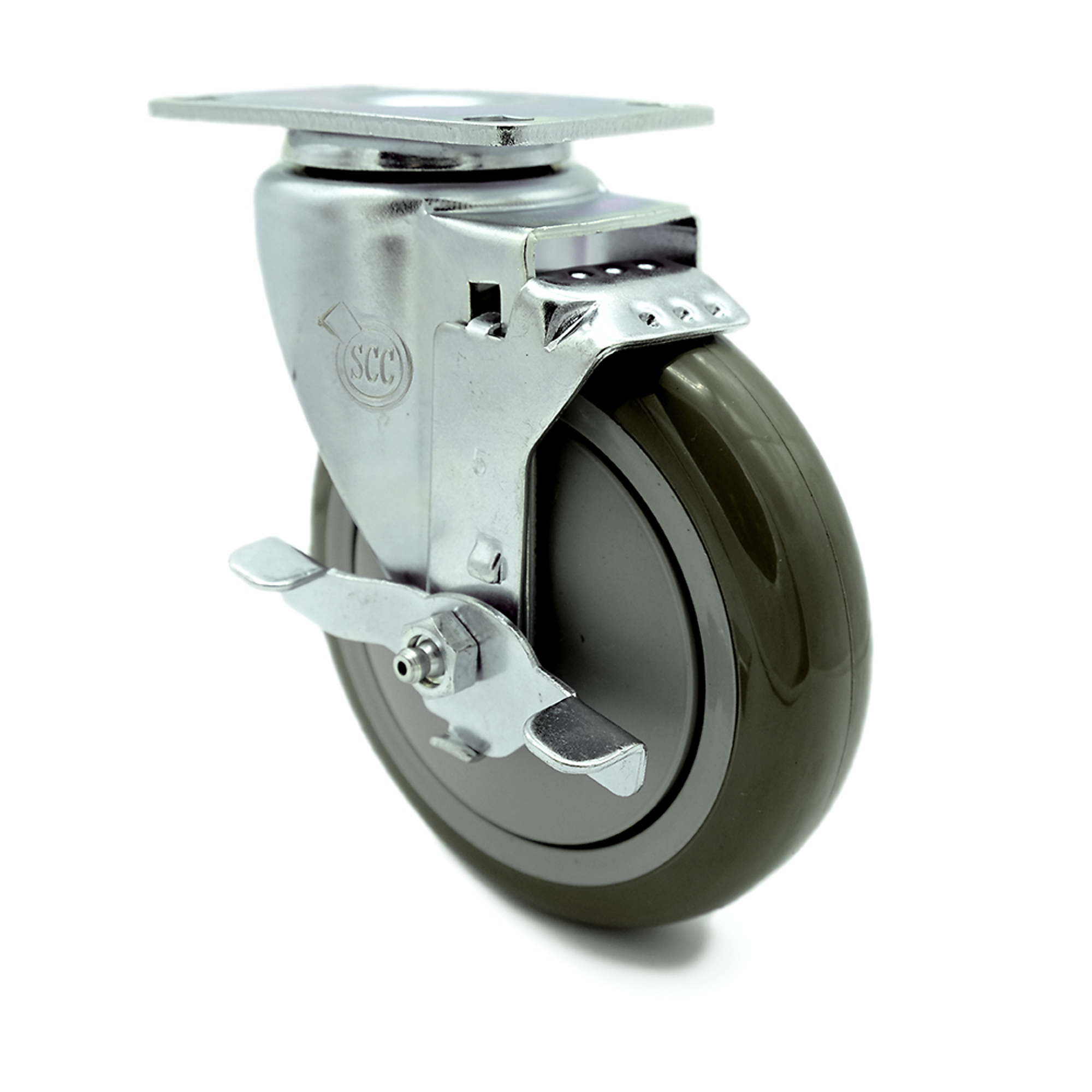 Service Caster, 5Inch x 1.25Inch Plate Caster, Wheel Diameter 5 in, Caster Type Swivel, Package (qty.) 1, Model AVA-SCC-20S514-PPUB-TLB-TP2