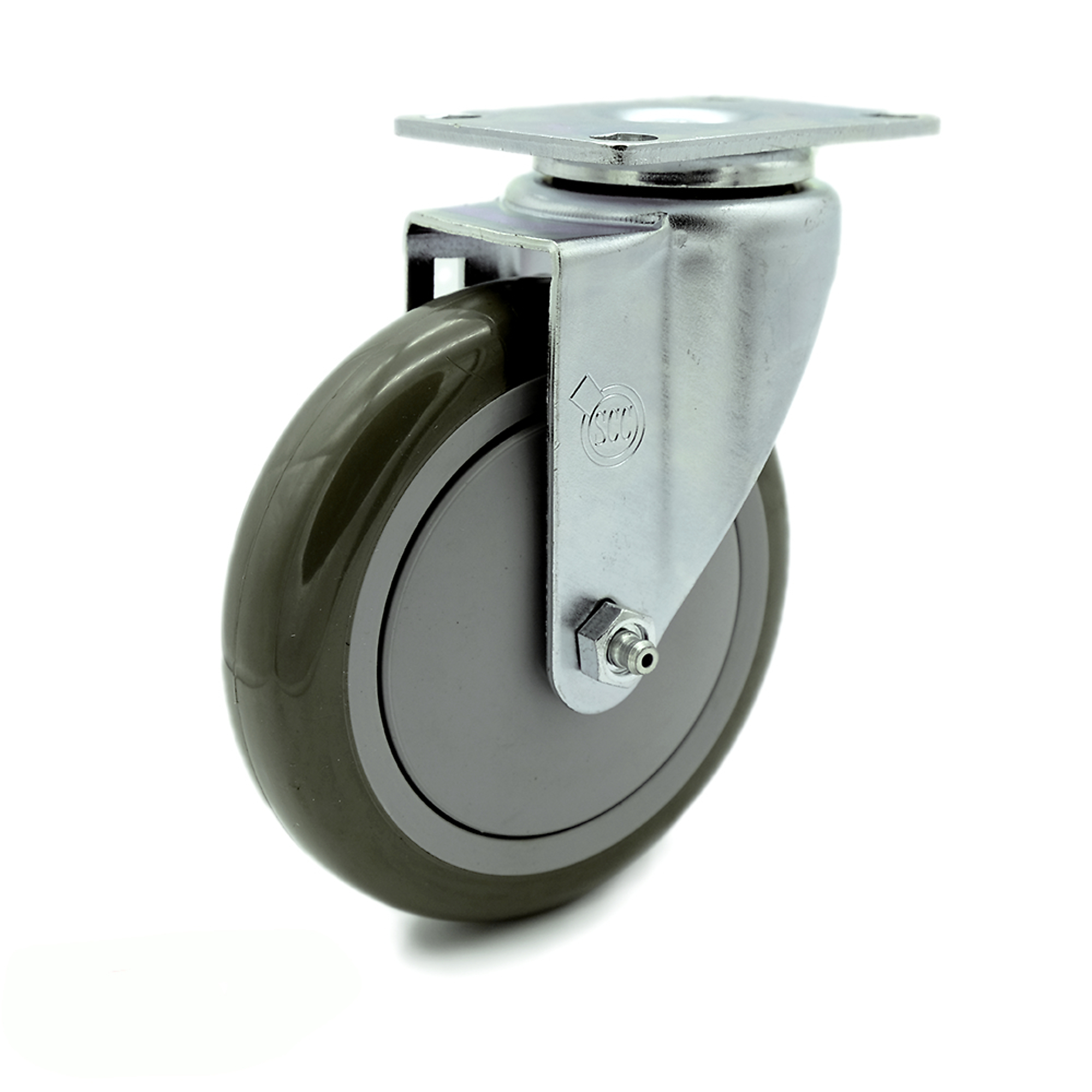 Service Caster, 5Inch x 1.25Inch Plate Caster, Wheel Diameter 5 in, Caster Type Swivel, Package (qty.) 1, Model AVA-SCC-20S514-PPUB-TP2