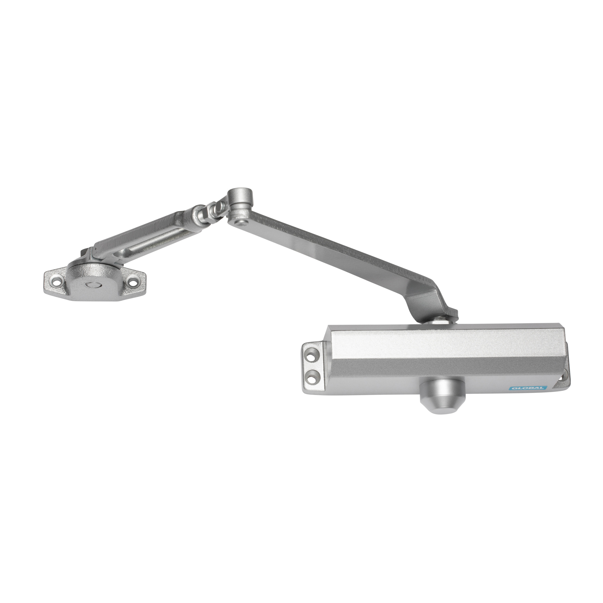 Global Door Controls, Commercial Grade 3 Door Closer with Hold Open Arm - Size 3 Load Capacity 155 lb, Model TC2203-HO-AL