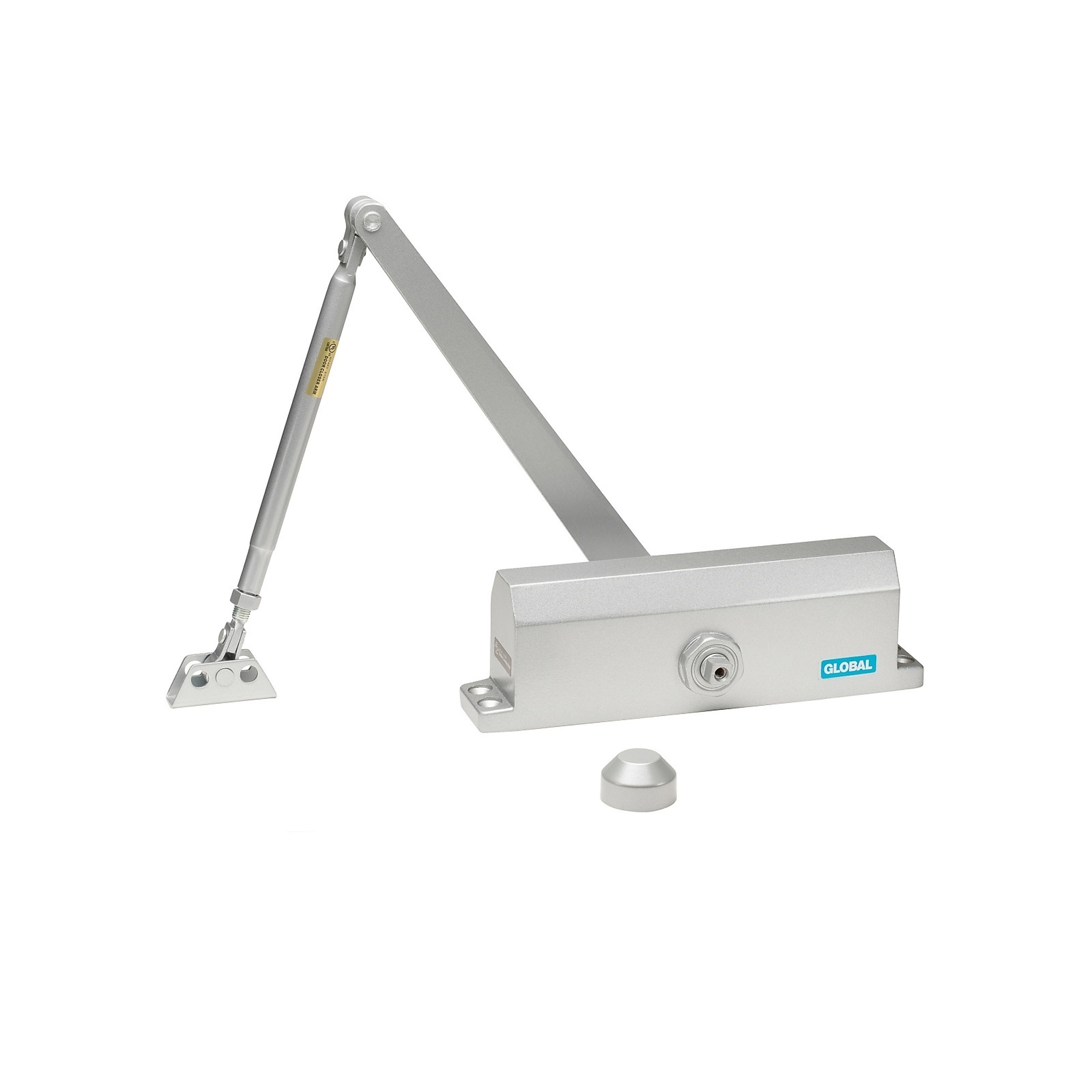 Global Door Controls, Grade 3 Door Closer with Backcheck - Size 4 Load Capacity 243 lb, Model TC2204-BC-COVPASXN-AL