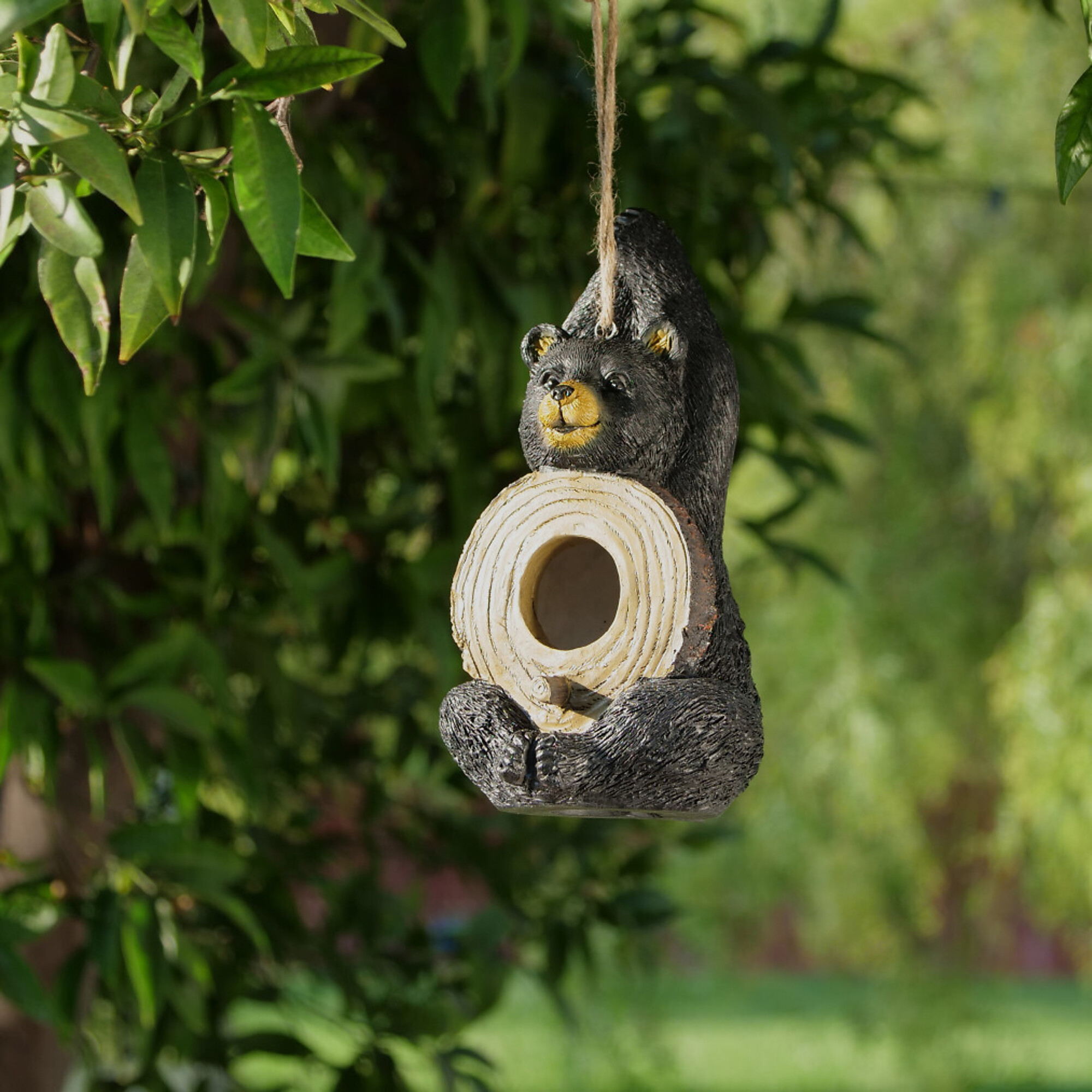 Alpine Corporation, Bear Shaped Hanging Birdhouse and Perch, Model ZEN746