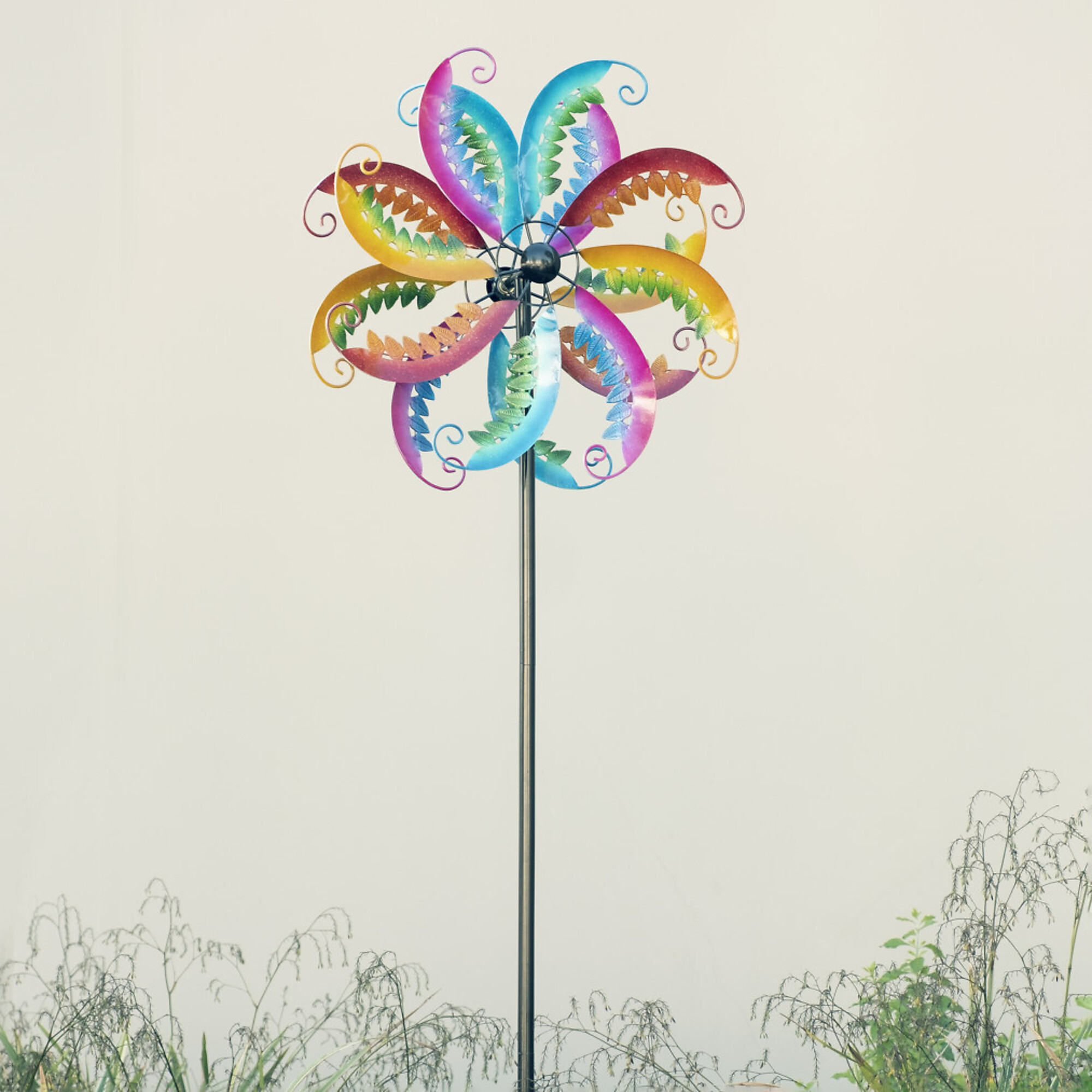 Alpine Corporation, Multi-Color Kinetic Wind Spinner Garden Stake, Model BVF206