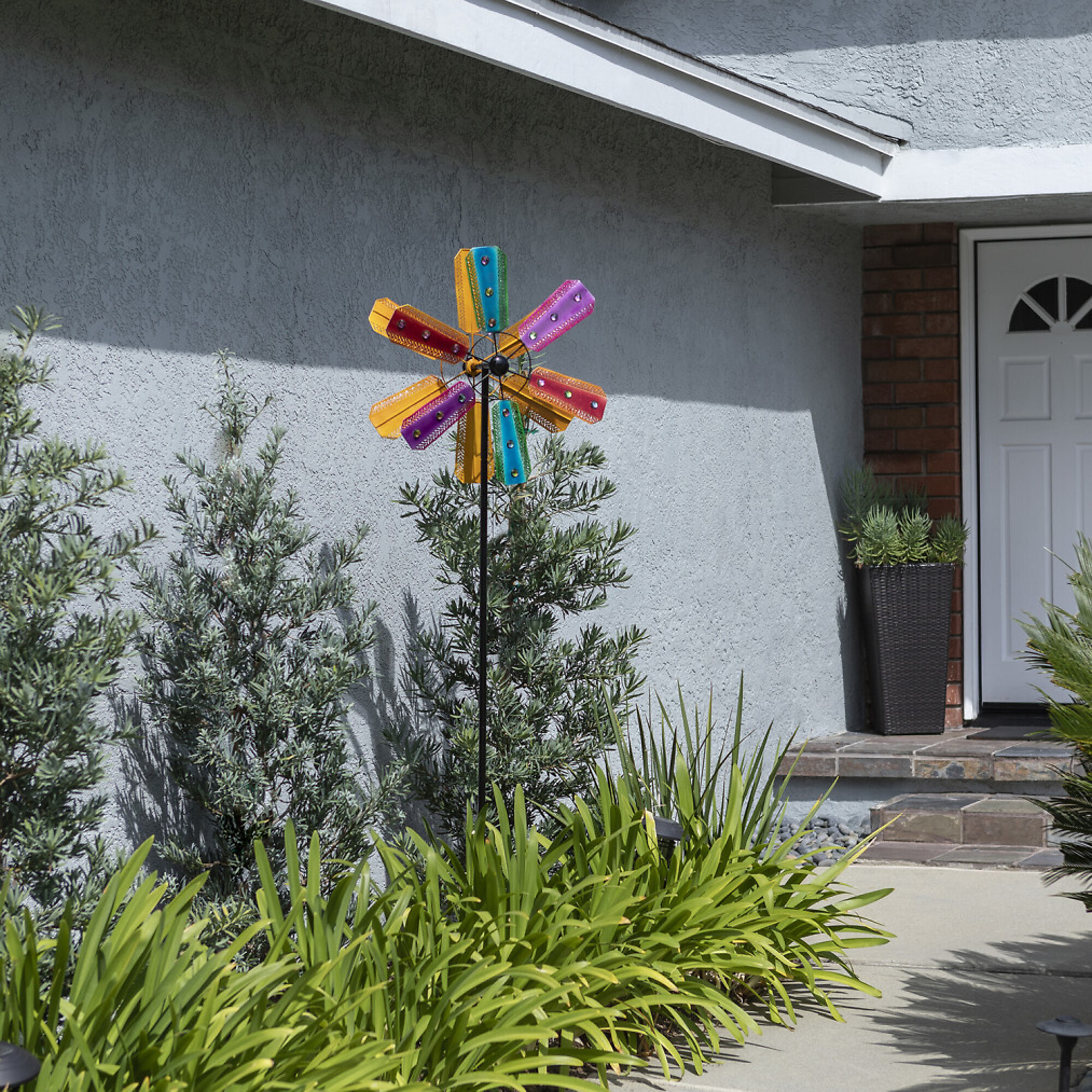 Alpine Corporation, Vibrant Dual Kinetic Wind Spinner Garden Stake, Model BVF234