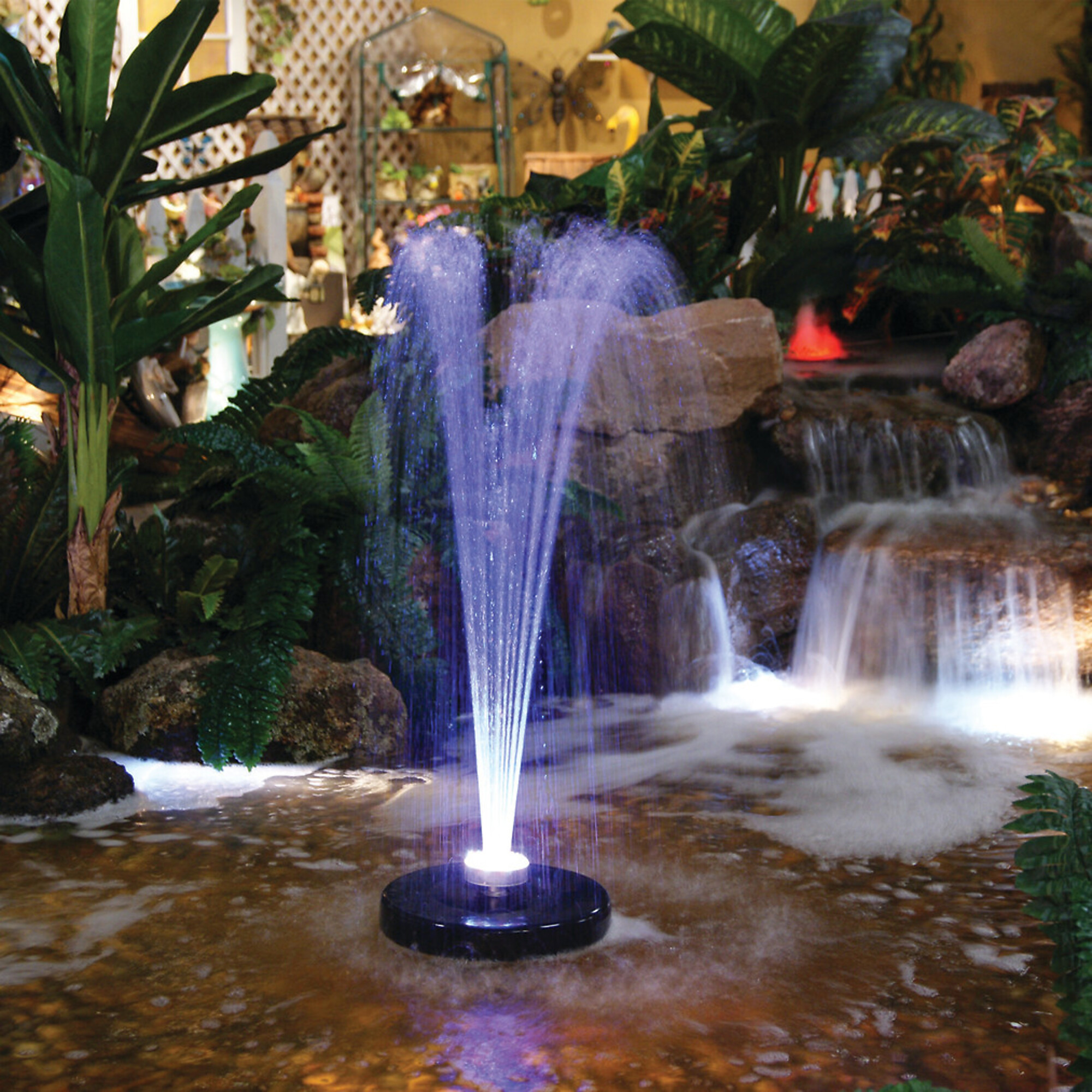 Alpine Corporation, Floating Spray Fountain w/ 48 LED Colorful Lights, Model FTC102