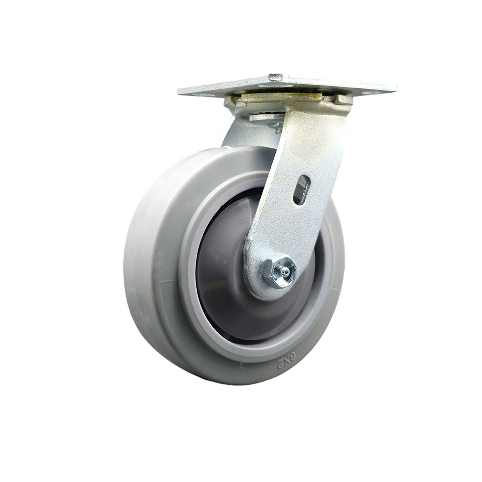 Service Caster, 6Inch x 2Inch Plate Caster, Wheel Diameter 6 in, Caster Type Swivel, Package (qty.) 1, Model CHE-SCC-30CS620-TPRRF-TGP