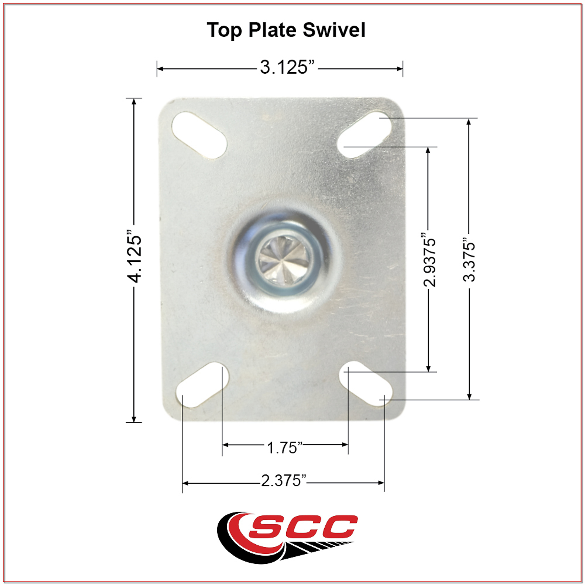 Service Caster, 3Inch x 1 1/4Inch Plate Caster, Wheel Diameter 3 in, Caster Type Swivel, Package (qty.) 1, Model SCC-20S314-PPUB-TP2