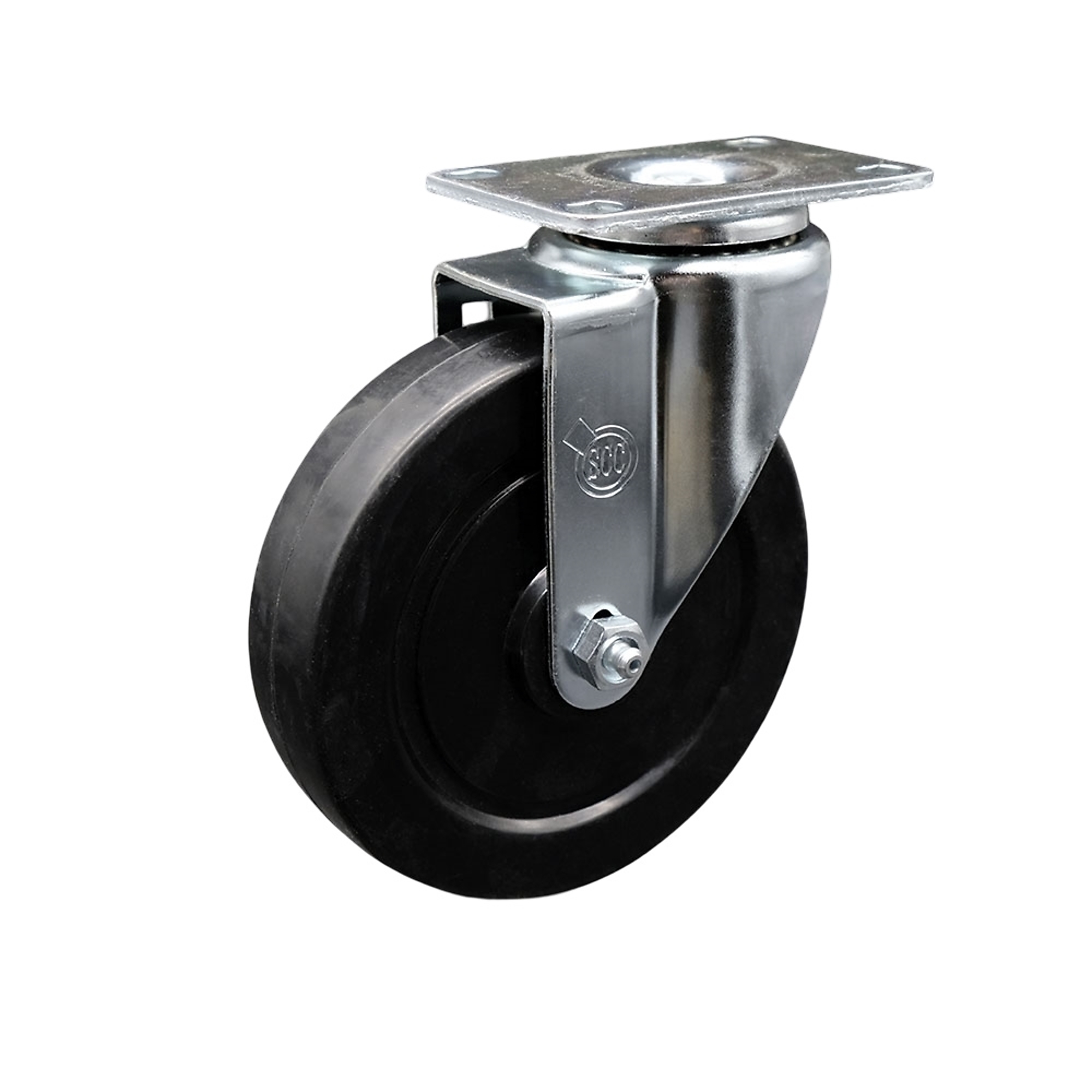 Service Caster, 5Inch x 1 1/4Inch Plate Caster, Wheel Diameter 5 in, Caster Type Swivel, Package (qty.) 1, Model SCC-20S514-SRS-TP2