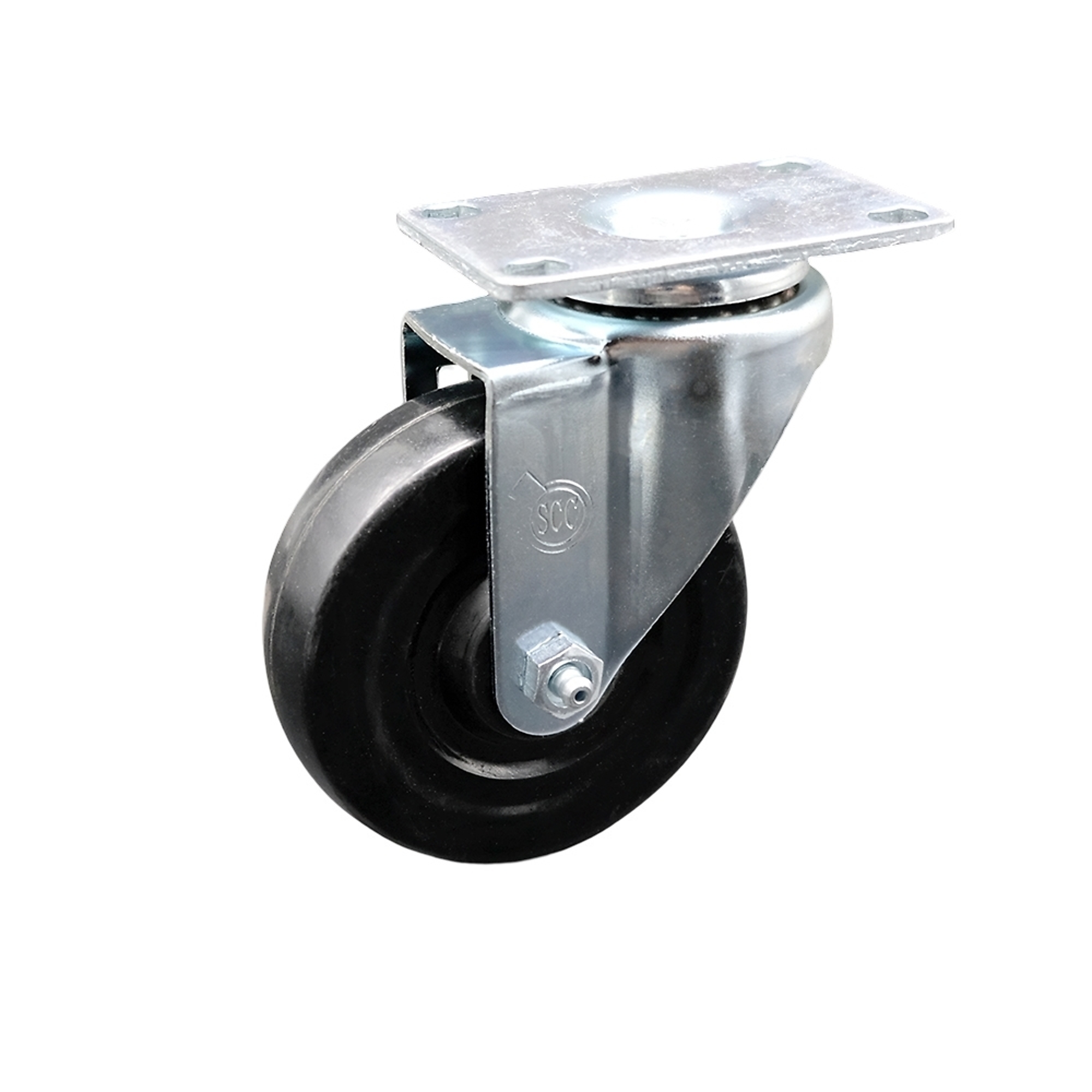 Service Caster, 4Inch x 1 1/4Inch Plate Caster, Wheel Diameter 4 in, Caster Type Swivel, Package (qty.) 1, Model SCC-20S414-HRS-TP2