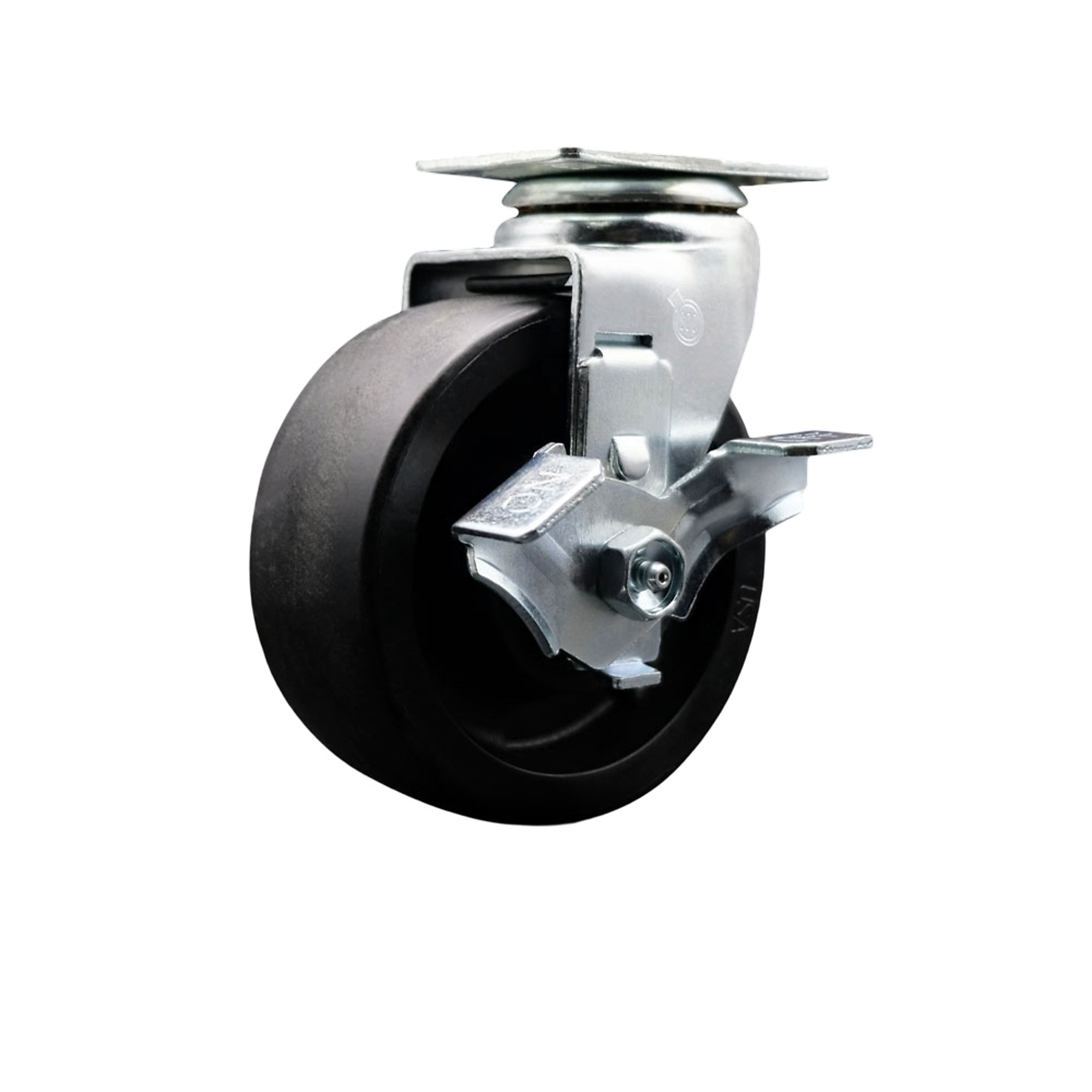 Service Caster, 5Inch x 2Inch Plate Caster, Wheel Diameter 5 in, Caster Type Swivel, Package (qty.) 1, Model SCC-20S520-GFNR-TLB