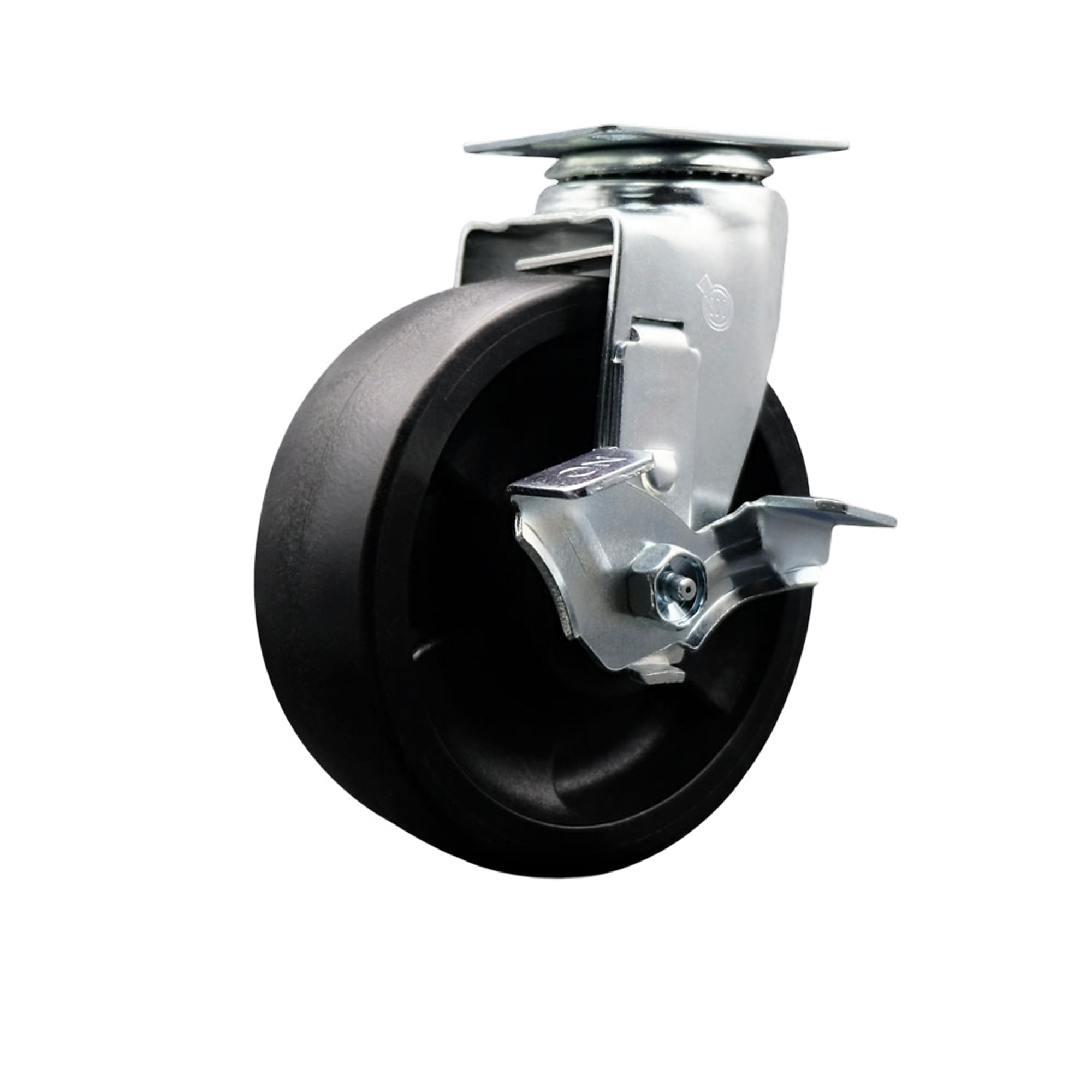 Service Caster, 6Inch x 2Inch Plate Caster, Wheel Diameter 6 in, Caster Type Swivel, Package (qty.) 1, Model SCC-20S620-GFNR-TLB