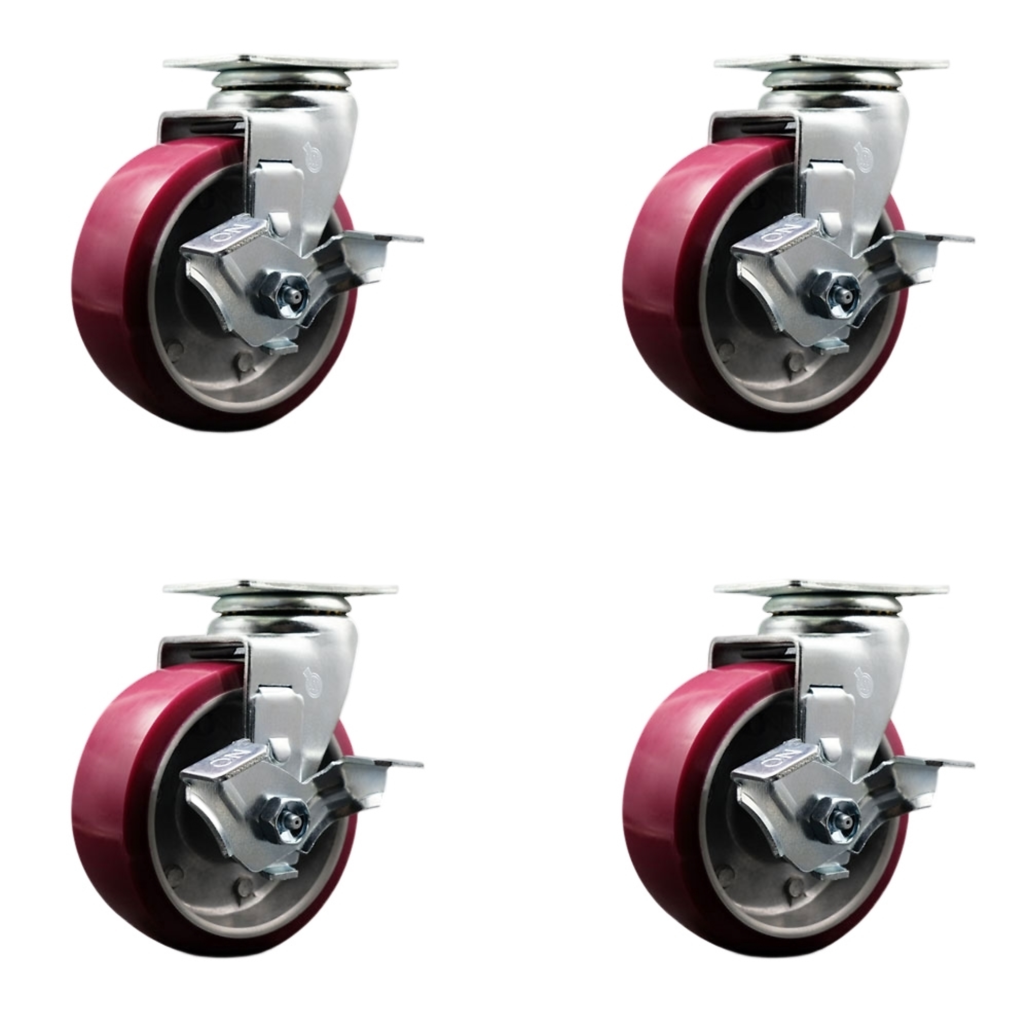 Service Caster, 5Inch x 2Inch Plate Casters, Wheel Diameter 5 in, Caster Type Swivel, Package (qty.) 4, Model SCC-20S520-PAR-TLB-4