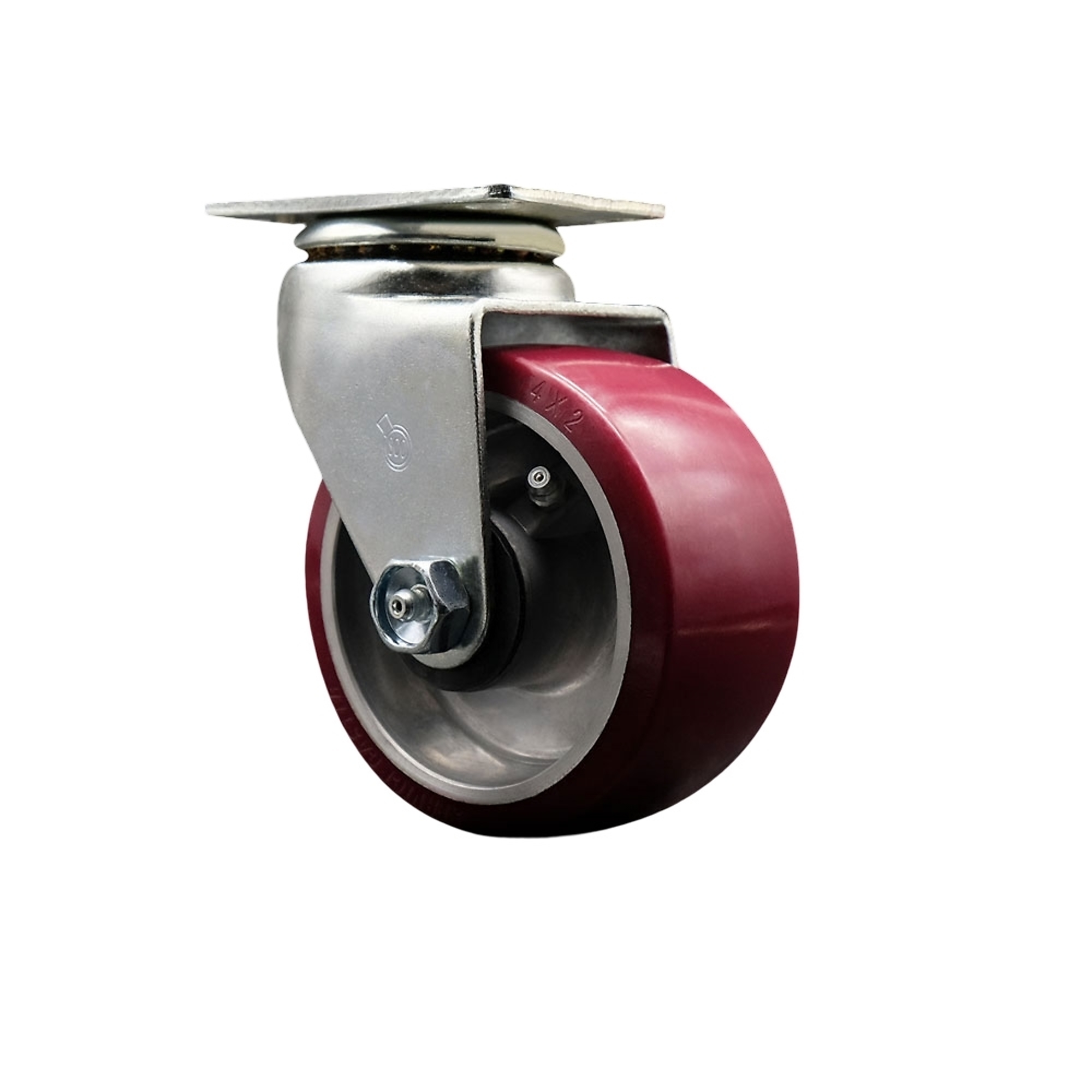 Service Caster, 4Inch x 2Inch Plate Caster, Wheel Diameter 4 in, Caster Type Swivel, Package (qty.) 1, Model SCC-20S420-PAR