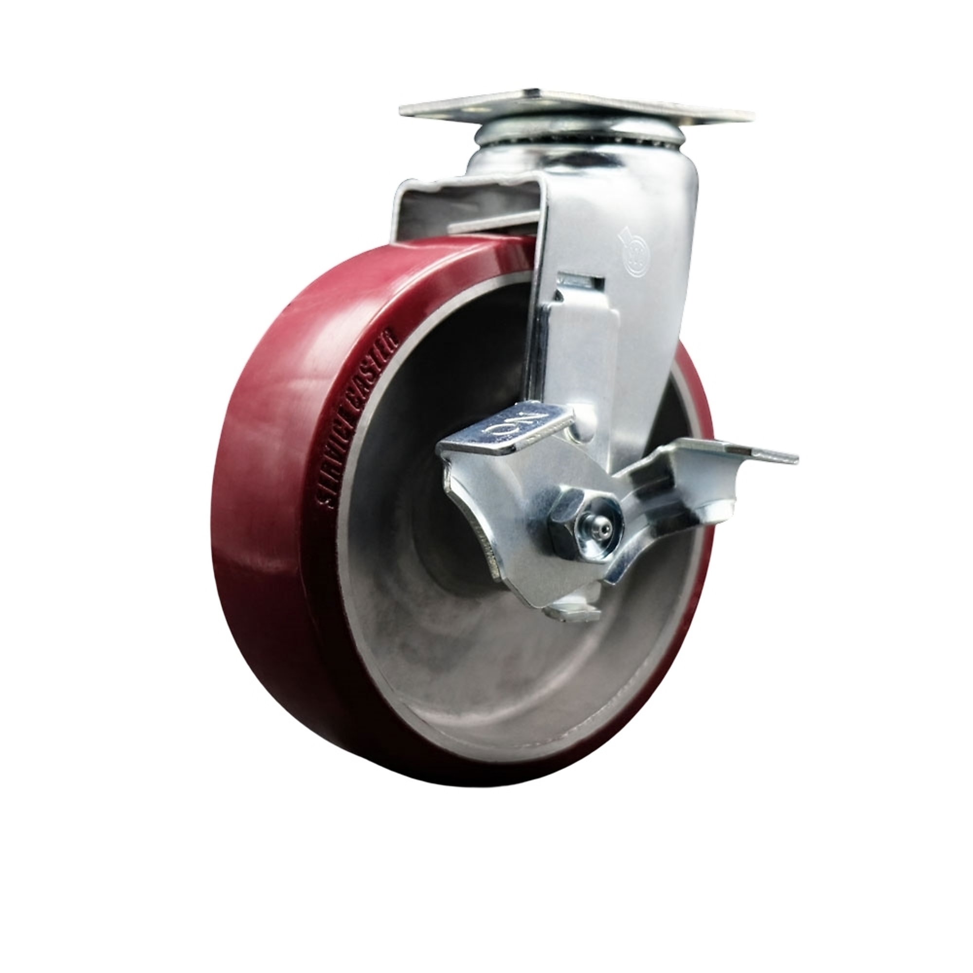 Service Caster, 6Inch x 2Inch Plate Caster, Wheel Diameter 6 in, Caster Type Swivel, Package (qty.) 1, Model SCC-20S620-PAR-TLB