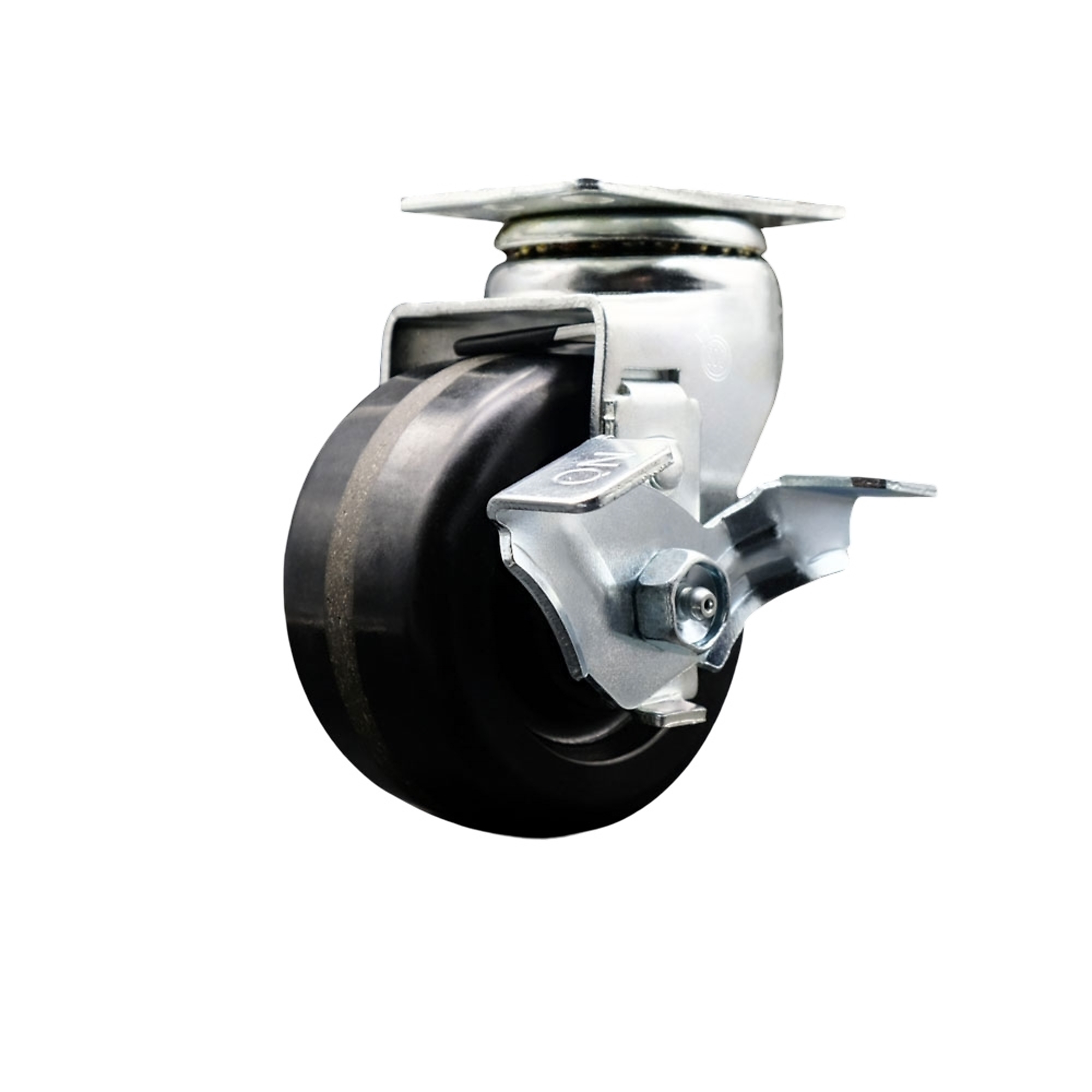 Service Caster, 4Inch x 2Inch Plate Caster, Wheel Diameter 4 in, Caster Type Swivel, Package (qty.) 1, Model SCC-20S420-PHR-TLB