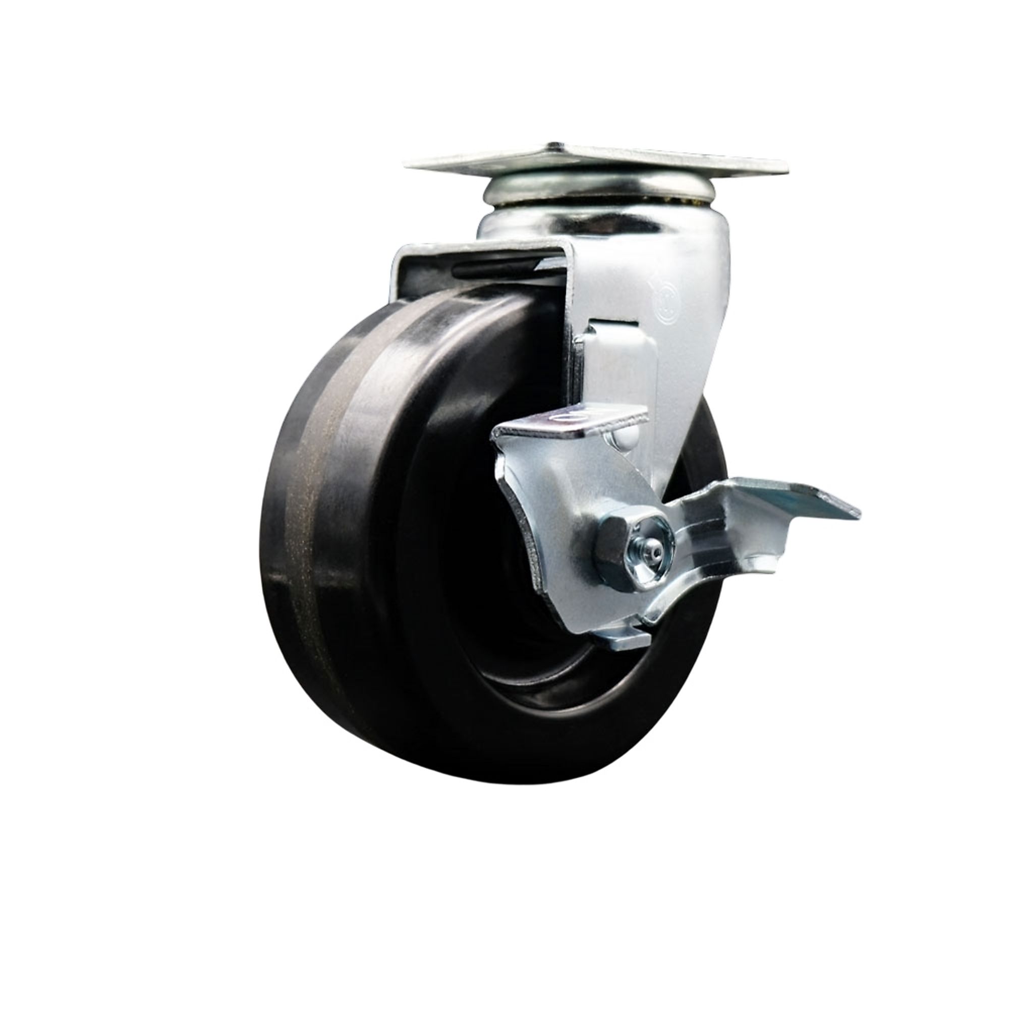 Service Caster, 5Inch x 2Inch Plate Caster, Wheel Diameter 5 in, Caster Type Swivel, Package (qty.) 1, Model SCC-20S520-PHR-TLB