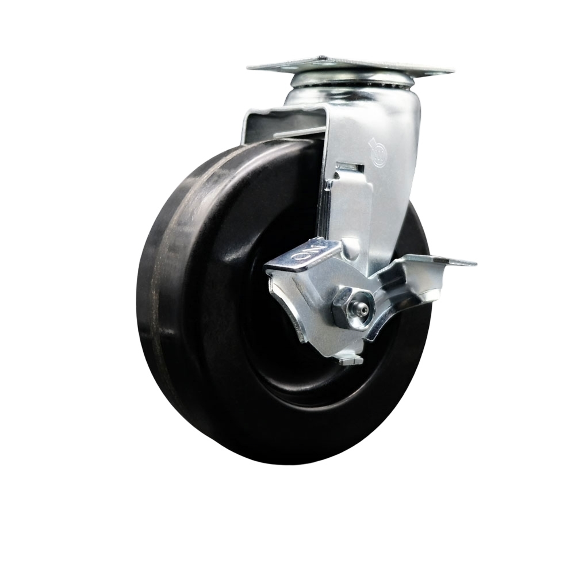 Service Caster, 6Inch x 2Inch Plate Caster, Wheel Diameter 6 in, Caster Type Swivel, Package (qty.) 1, Model SCC-20S620-PHR-TLB