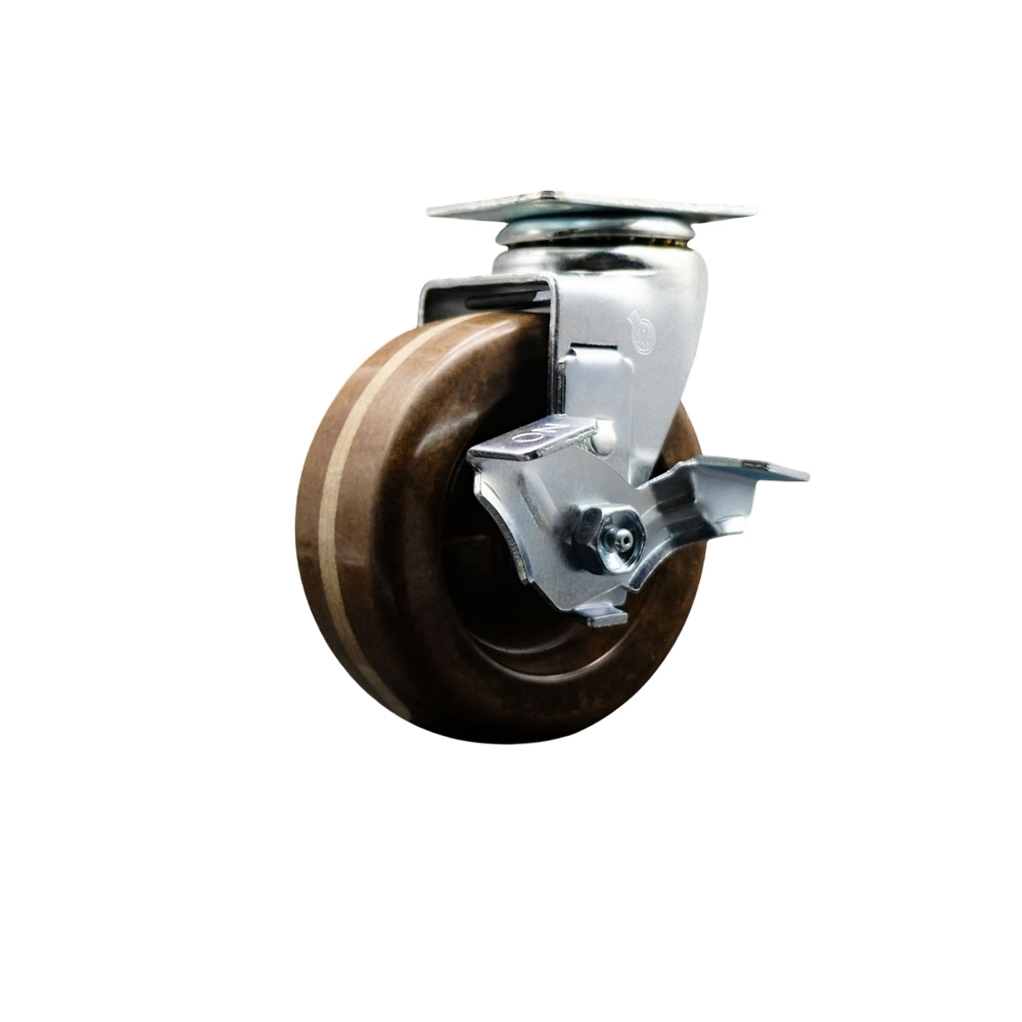 Service Caster, 4Inch x 2Inch Plate Caster, Wheel Diameter 4 in, Caster Type Swivel, Package (qty.) 1, Model SCC-20S420-PHRHT-TLB