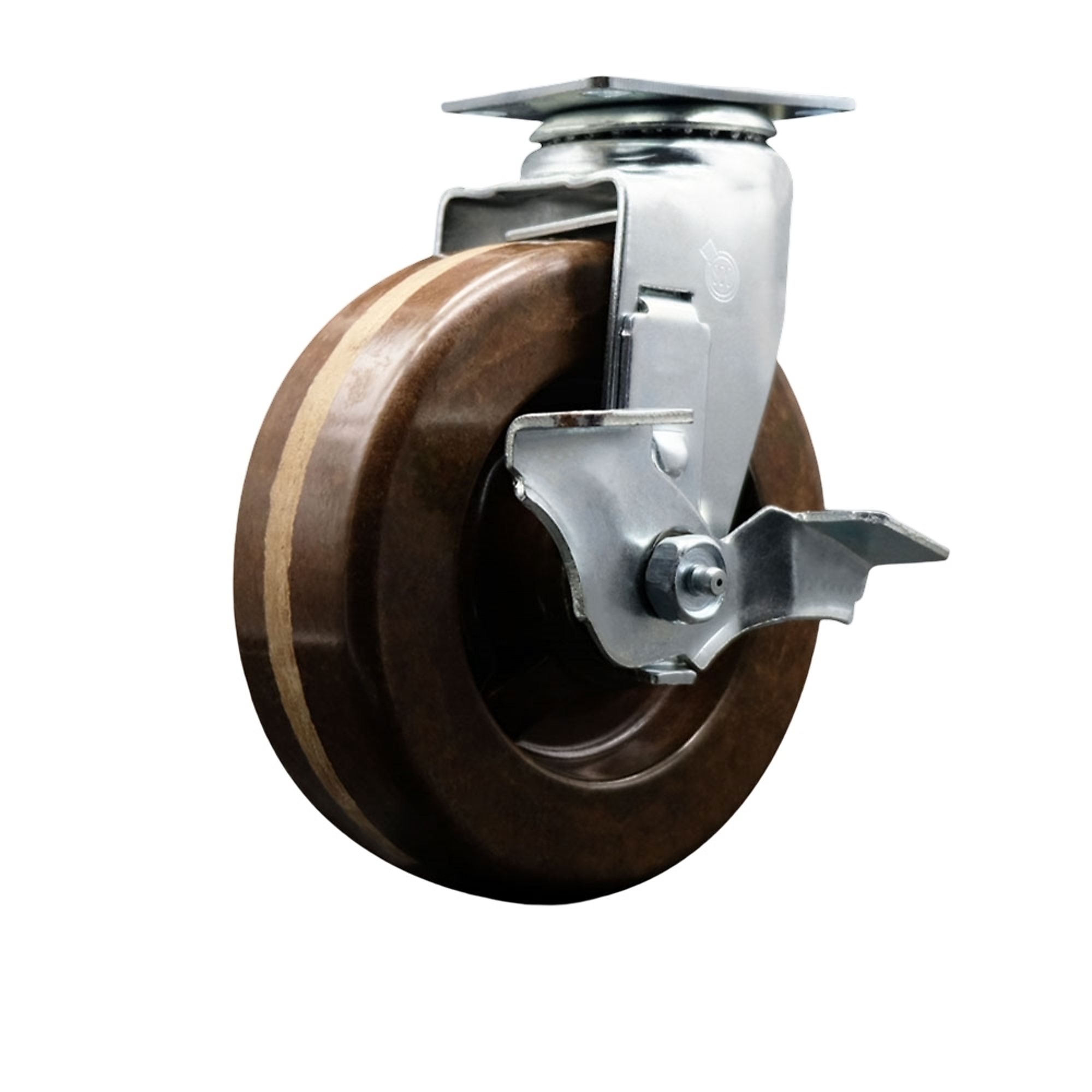 Service Caster, 6Inch x 2Inch Plate Caster, Wheel Diameter 6 in, Caster Type Swivel, Package (qty.) 1, Model SCC-20S620-PHRHT-TLB