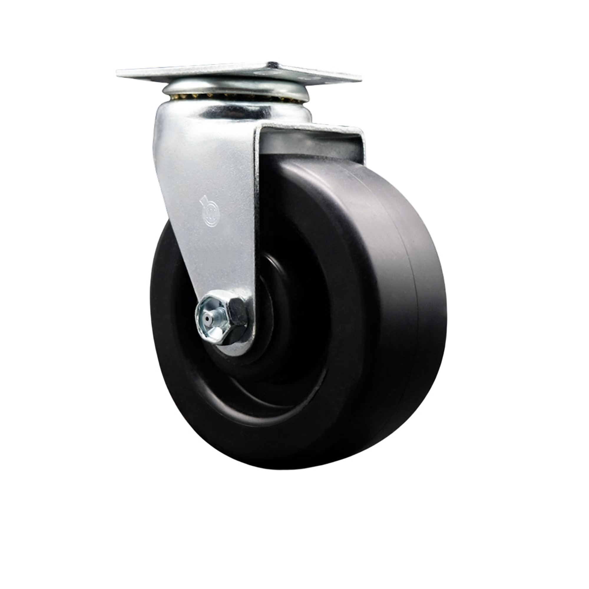 Service Caster, 5Inch x 2Inch Plate Caster, Wheel Diameter 5 in, Caster Type Swivel, Package (qty.) 1, Model SCC-20S520-POB