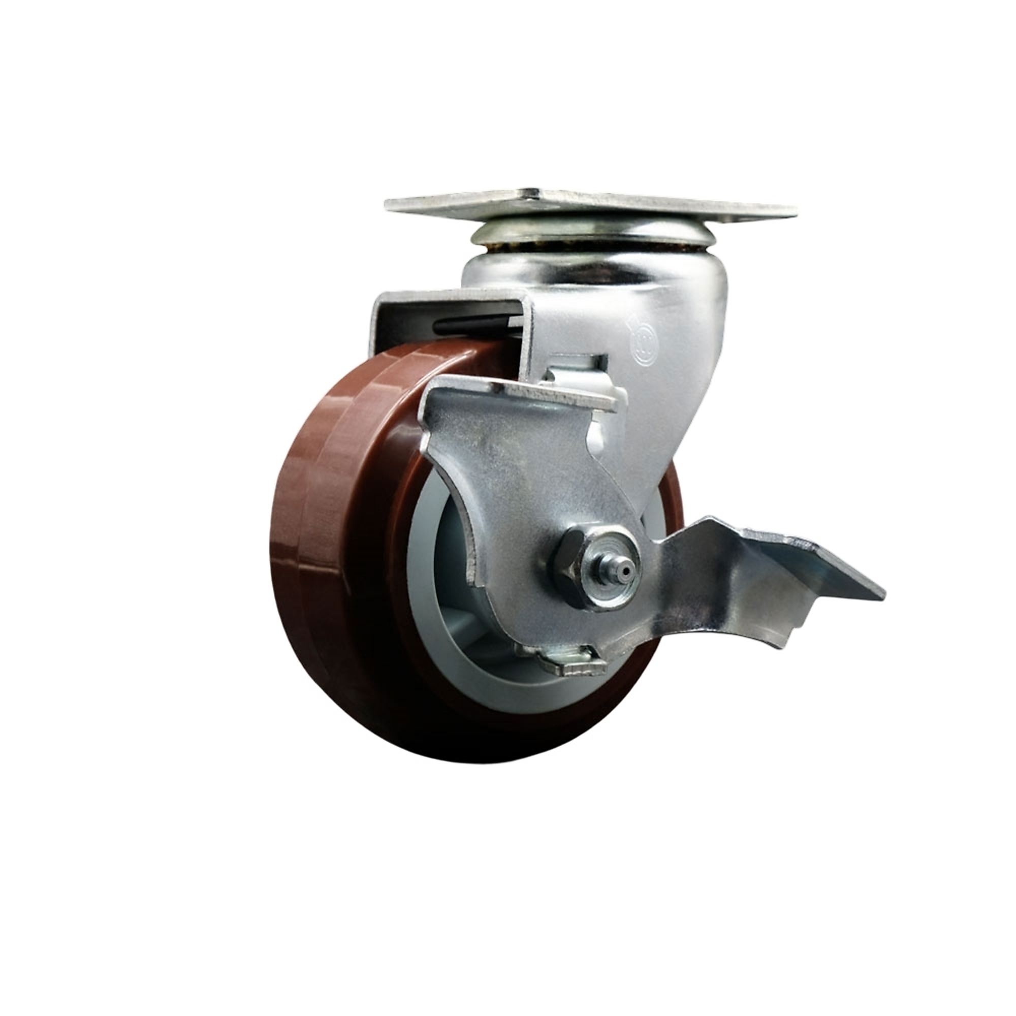 Service Caster, 4Inch x 2Inch Plate Caster, Wheel Diameter 4 in, Caster Type Swivel, Package (qty.) 1, Model SCC-20S420-PPUR-TLB