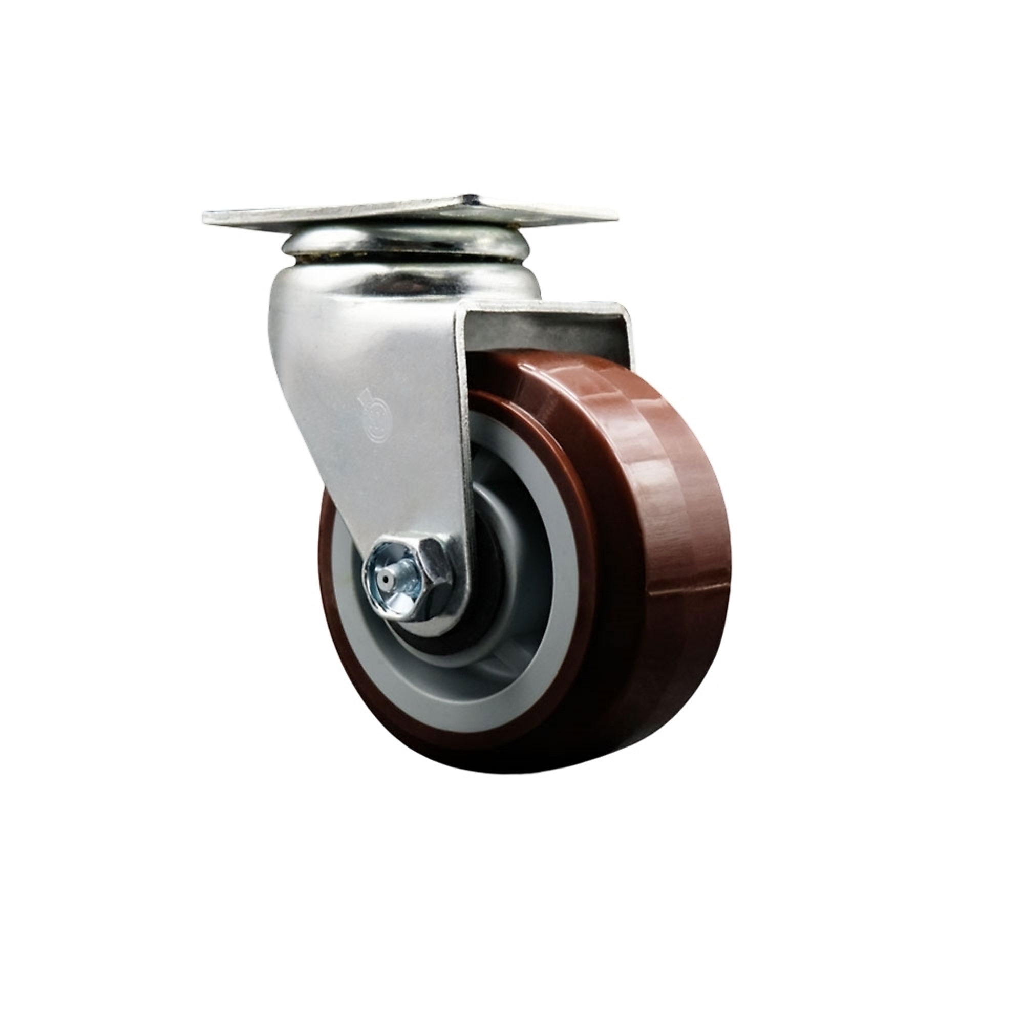 Service Caster, 4Inch x 2Inch Plate Caster, Wheel Diameter 4 in, Caster Type Swivel, Package (qty.) 1, Model SCC-20S420-PPUR