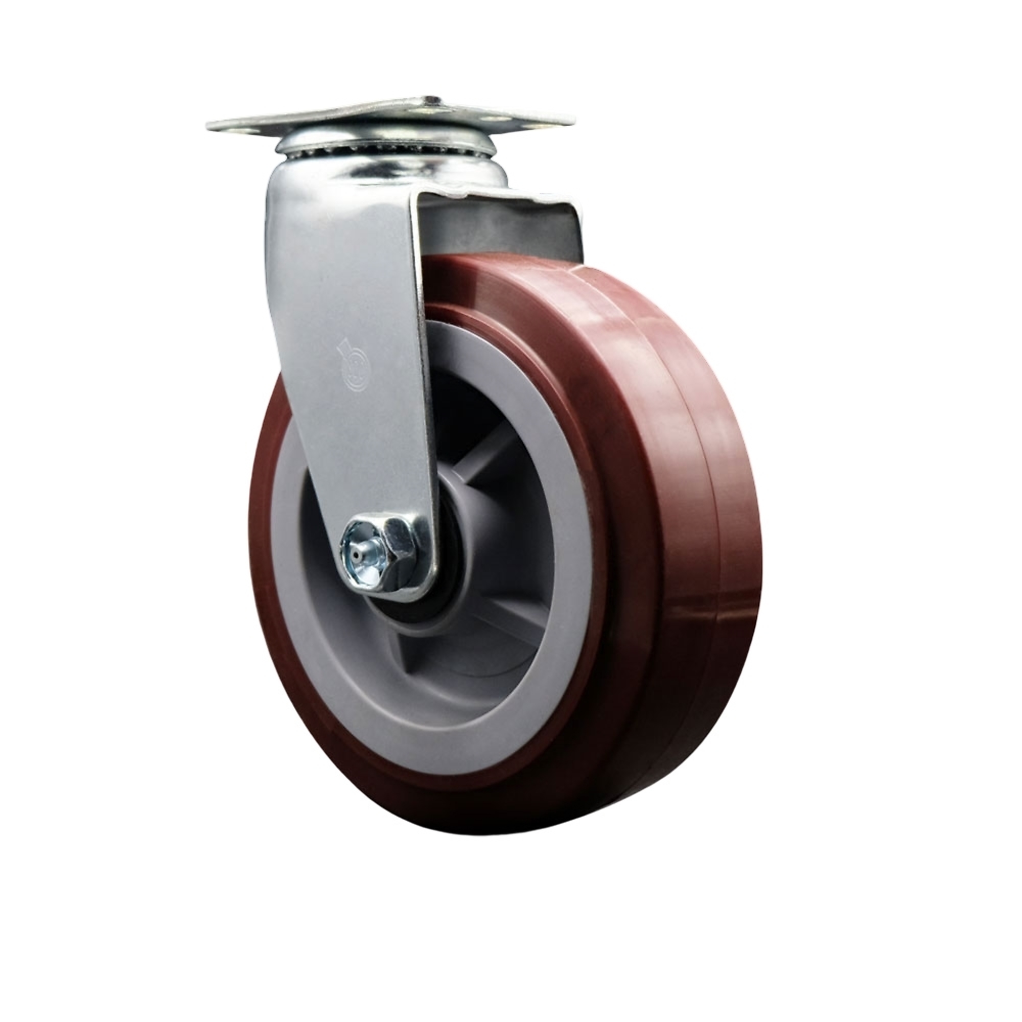 Service Caster, 6Inch x 2Inch Plate Caster, Wheel Diameter 6 in, Caster Type Swivel, Package (qty.) 1, Model SCC-20S620-PPUR