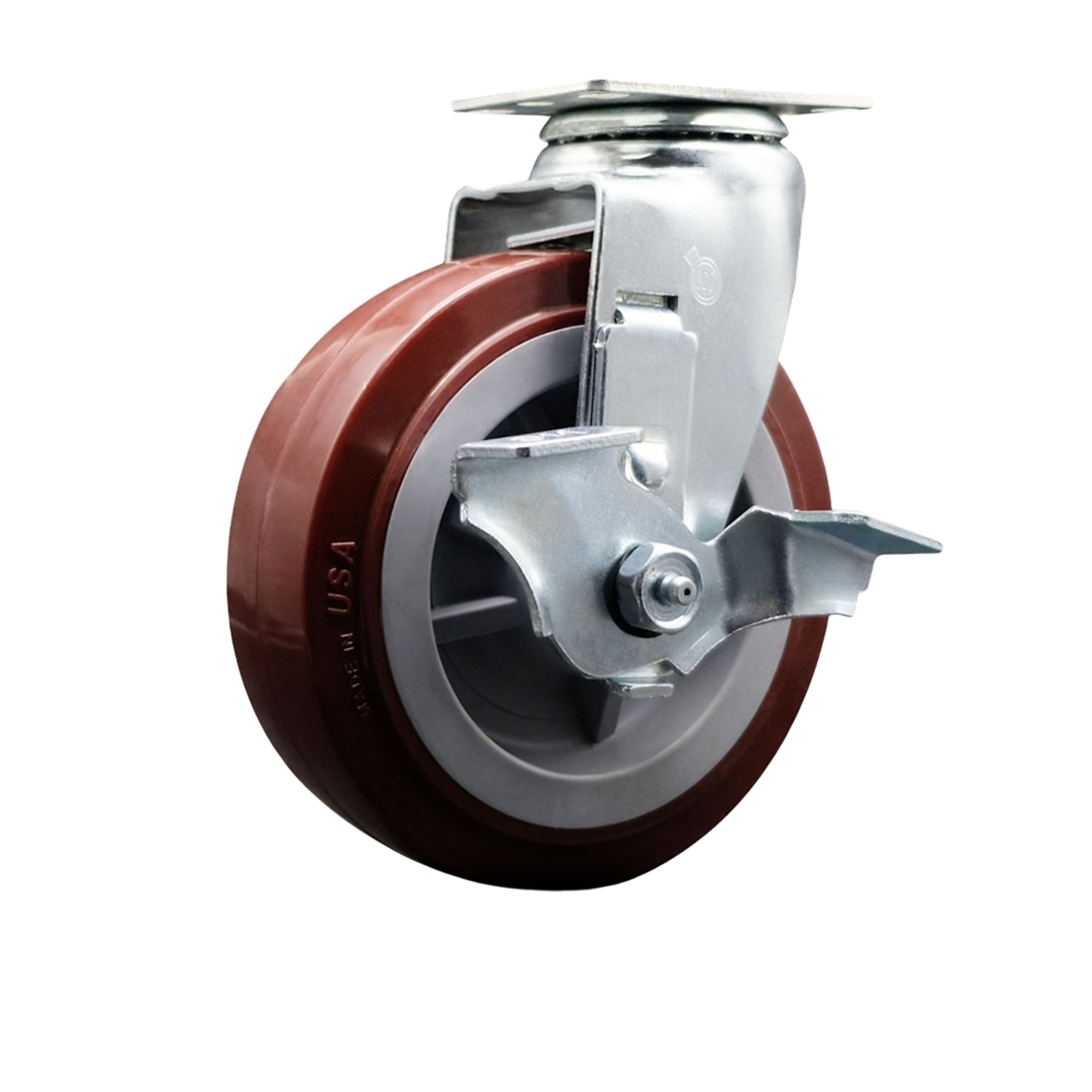 Service Caster, 6Inch x 2Inch Plate Caster, Wheel Diameter 6 in, Caster Type Swivel, Package (qty.) 1, Model SCC-20S620-PPUR-TLB