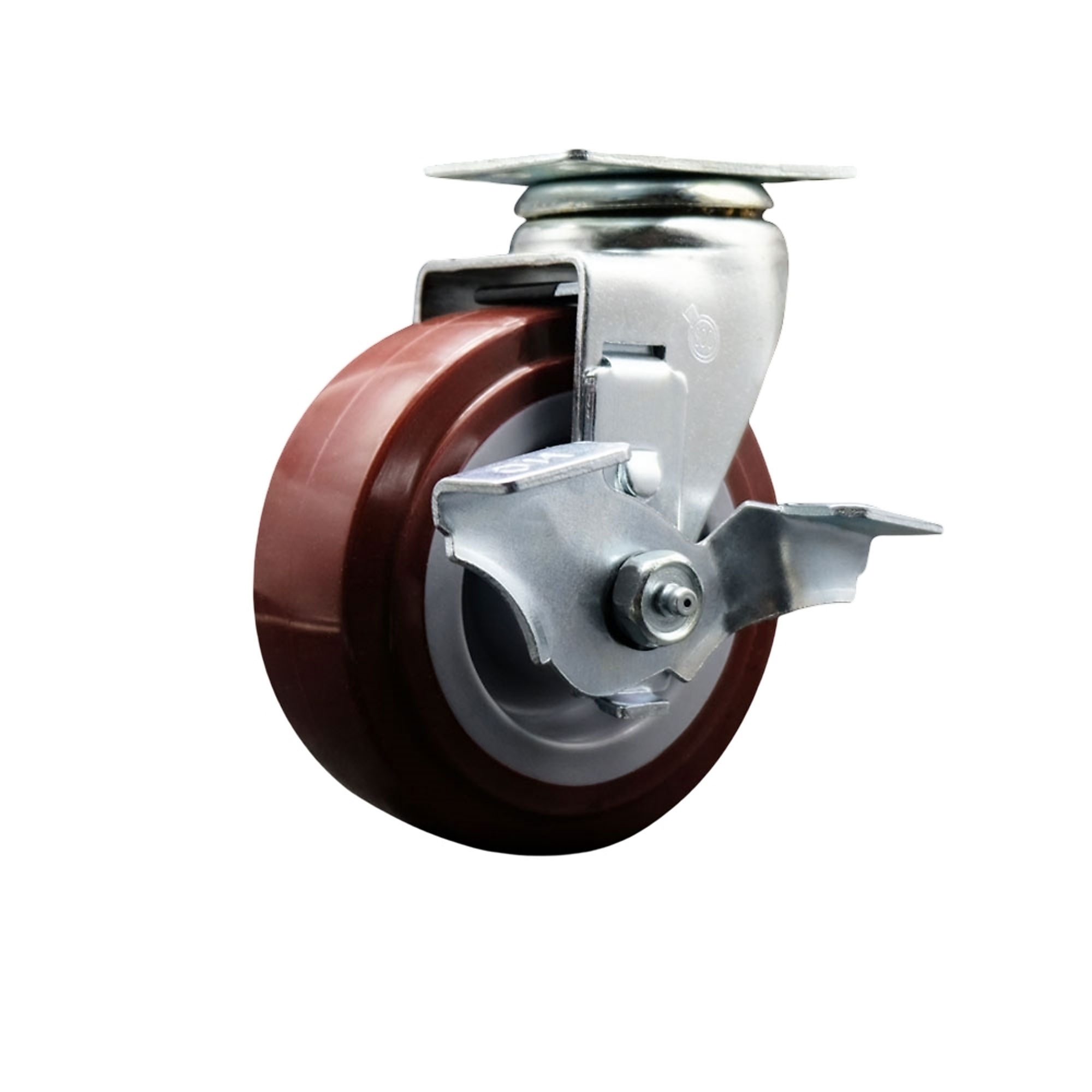 Service Caster, 5Inch x 2Inch Plate Caster, Wheel Diameter 5 in, Caster Type Swivel, Package (qty.) 1, Model SCC-20S520-PPUR-TLB