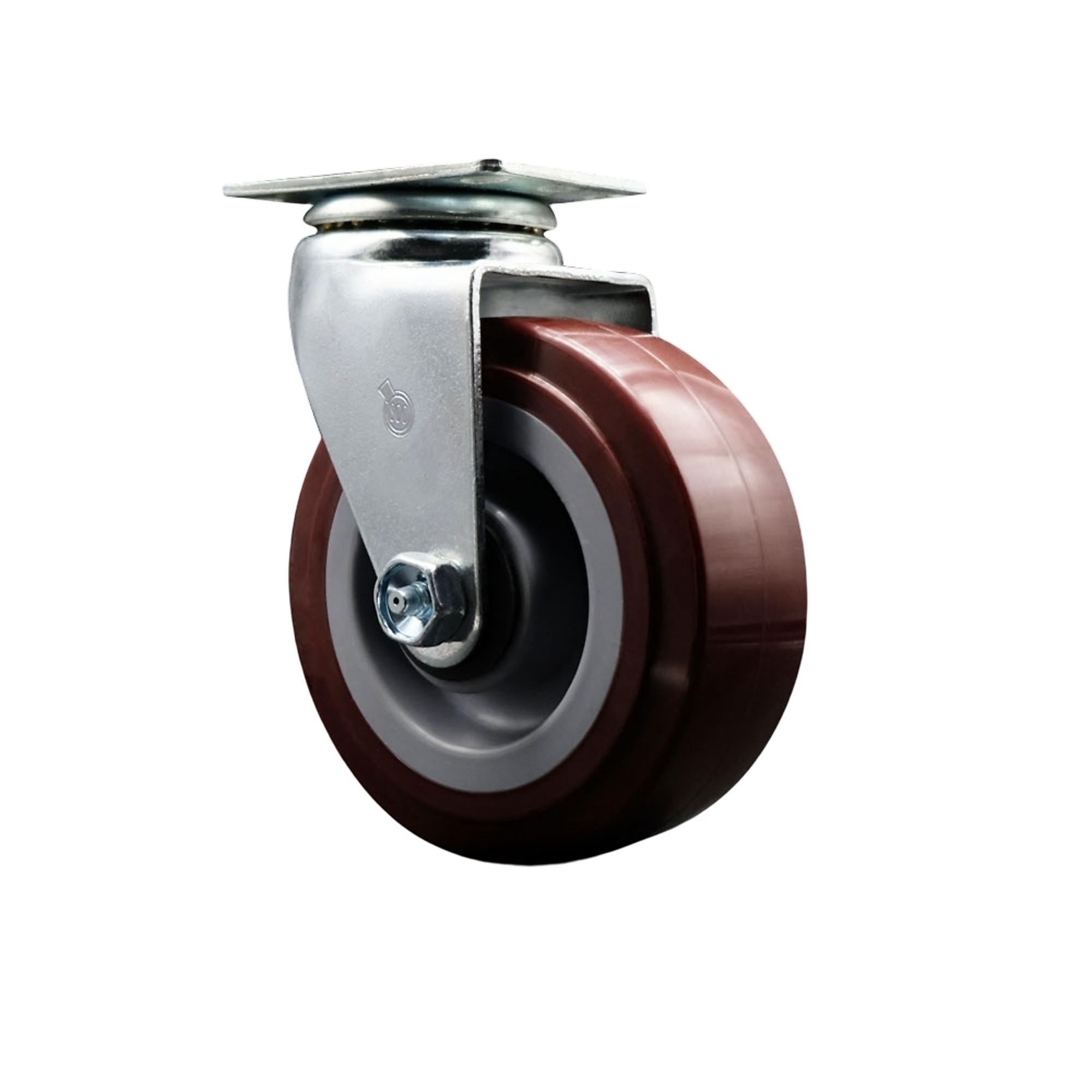 Service Caster, 5Inch x 2Inch Plate Caster, Wheel Diameter 5 in, Caster Type Swivel, Package (qty.) 1, Model SCC-20S520-PPUB