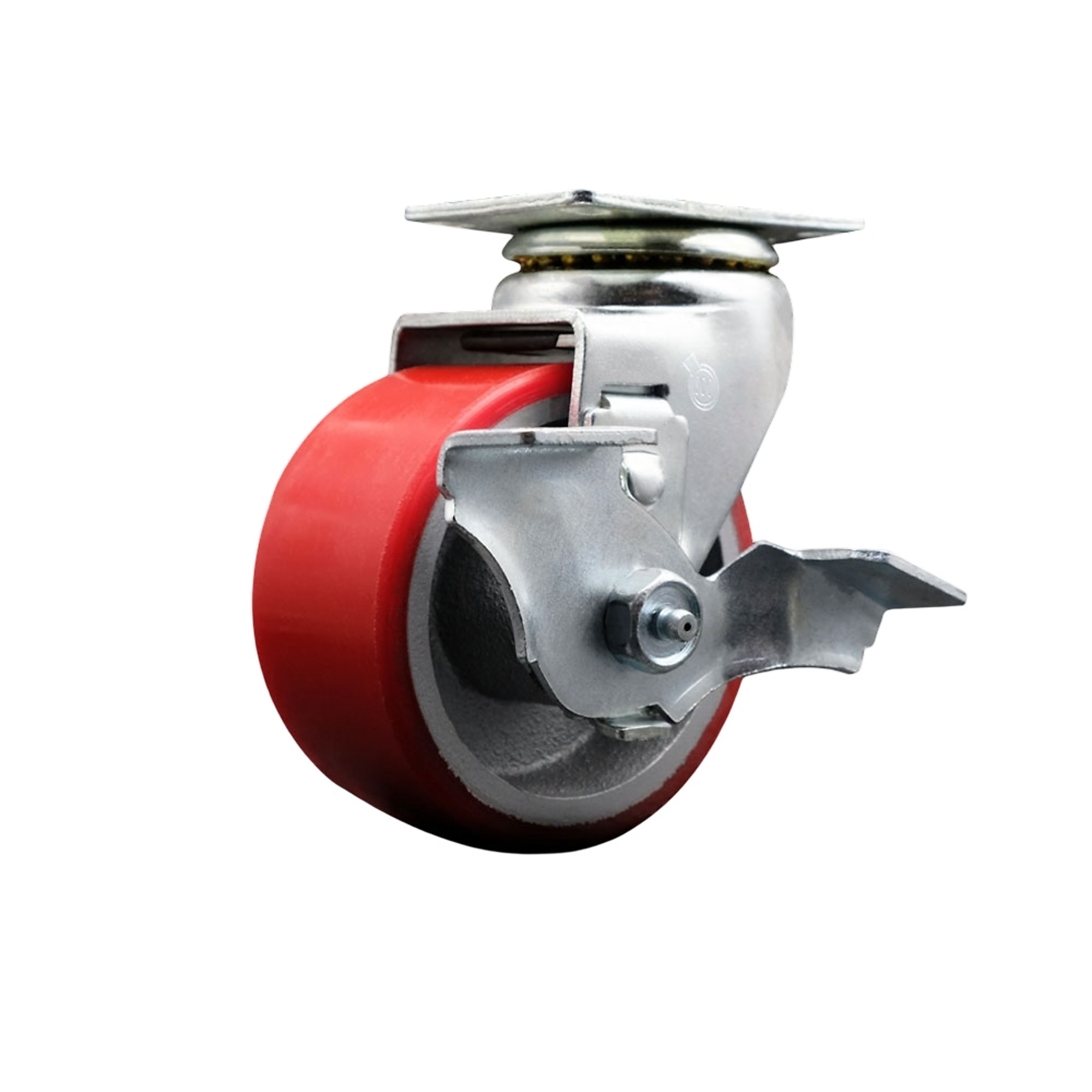 Service Caster, 4Inch x 2Inch Plate Caster, Wheel Diameter 4 in, Caster Type Swivel, Package (qty.) 1, Model SCC-20S420-PUR-RS-TLB