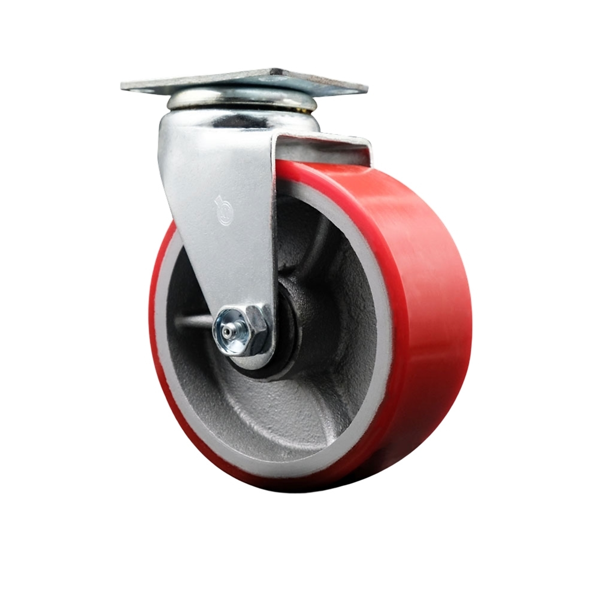 Service Caster, 5Inch x 2Inch Plate Caster, Wheel Diameter 5 in, Caster Type Swivel, Package (qty.) 1, Model SCC-20S520-PUR-RS