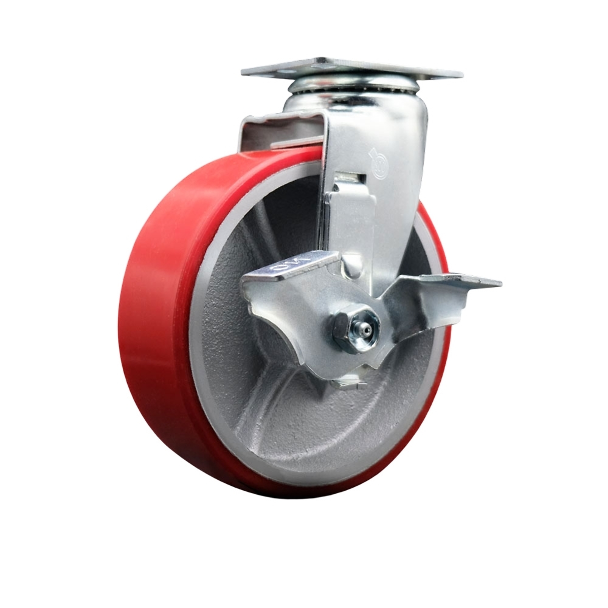 Service Caster, 6Inch x 2Inch Plate Caster, Wheel Diameter 6 in, Caster Type Swivel, Package (qty.) 1, Model SCC-20S620-PUR-RS-TLB