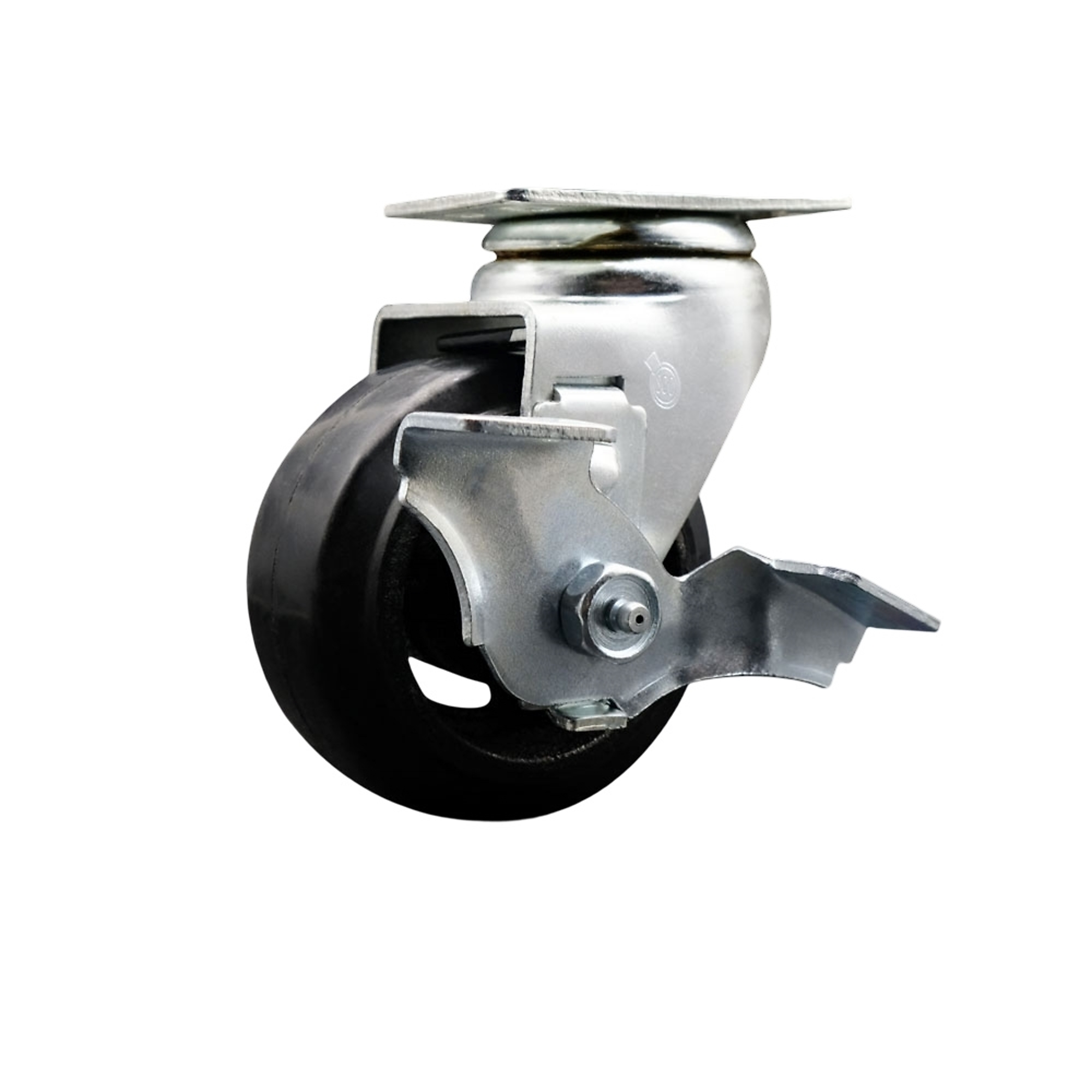 Service Caster, 4Inch x 2Inch Plate Caster, Wheel Diameter 4 in, Caster Type Swivel, Package (qty.) 1, Model SCC-20S420-RSR-TLB