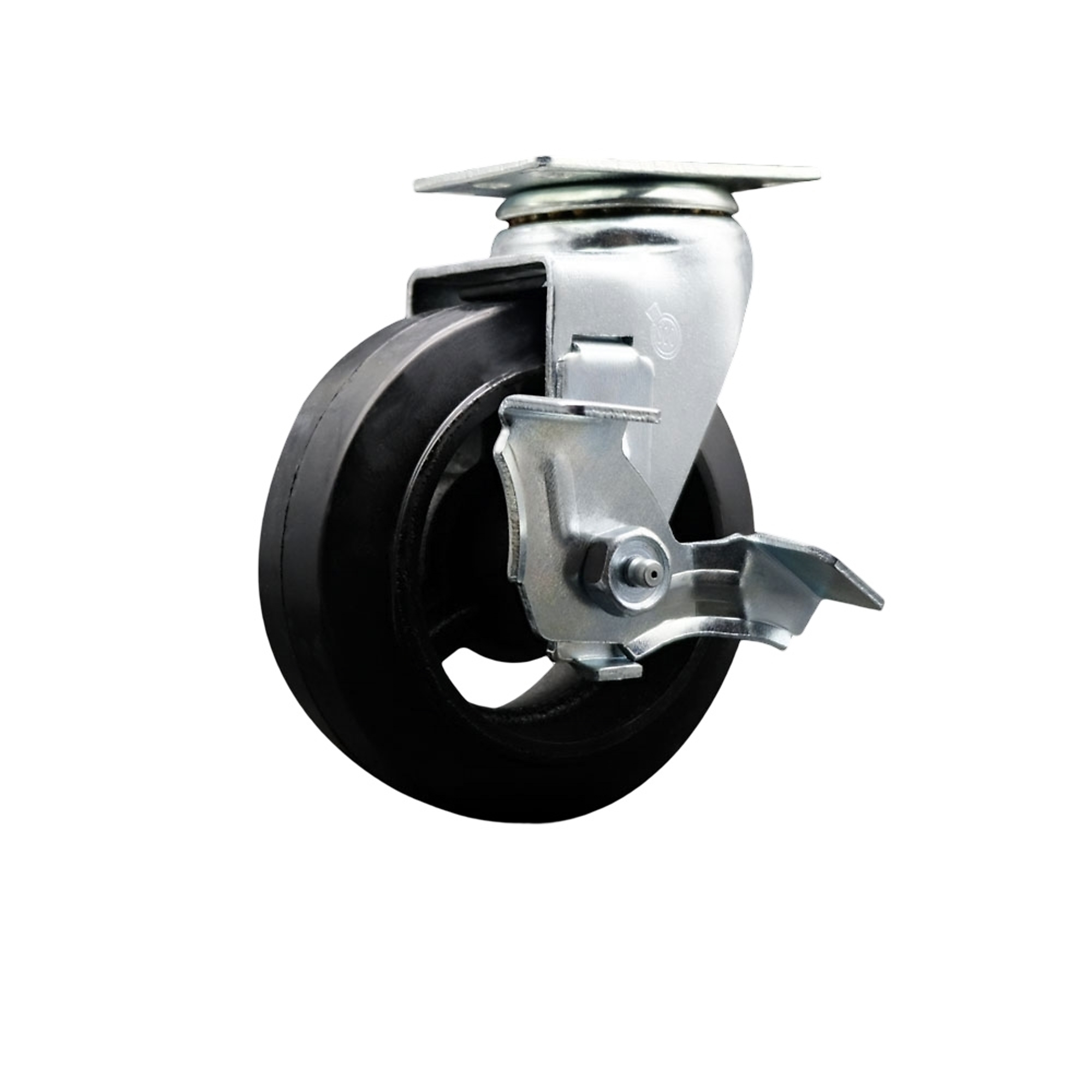 Service Caster, 5Inch x 2Inch Plate Caster, Wheel Diameter 5 in, Caster Type Swivel, Package (qty.) 1, Model SCC-20S520-RSR-TLB