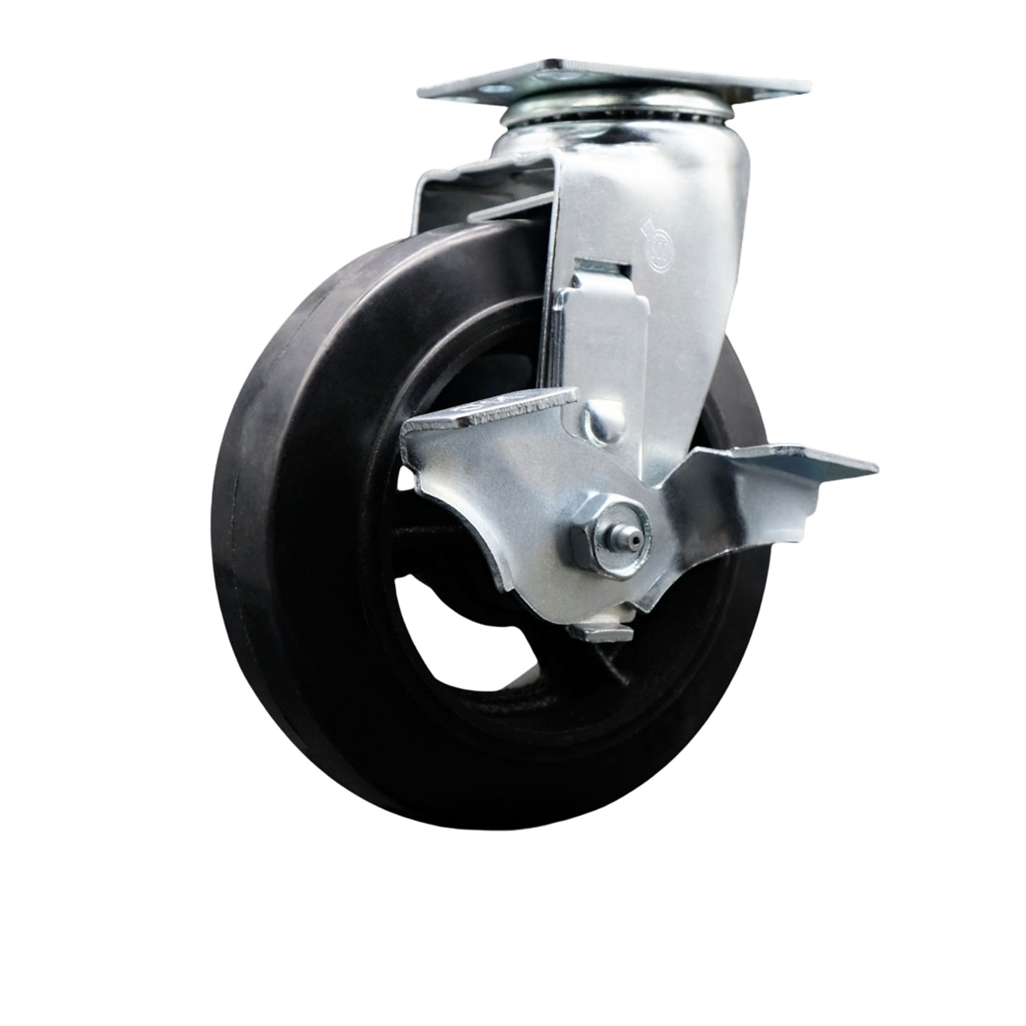 Service Caster, 6Inch x 2Inch Plate Caster, Wheel Diameter 6 in, Caster Type Swivel, Package (qty.) 1, Model SCC-20S620-RSR-TLB