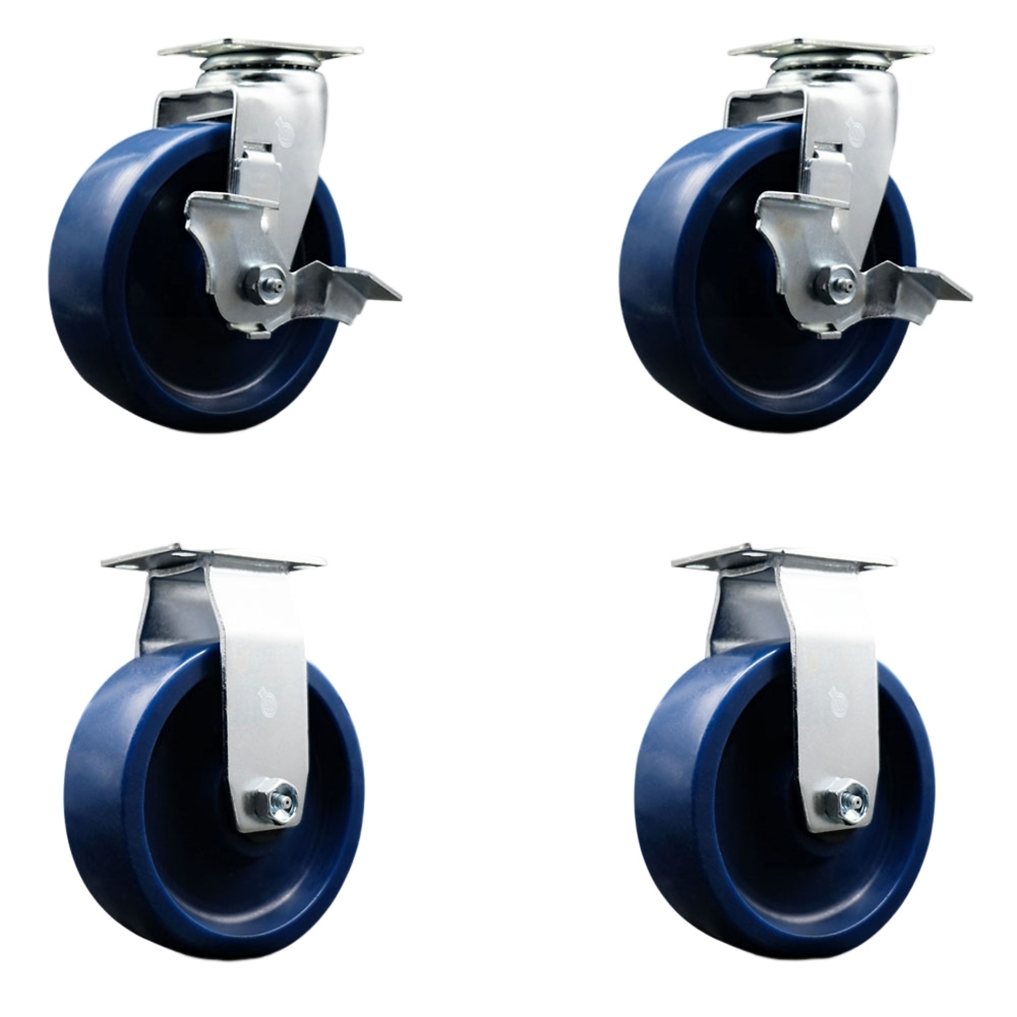 Service Caster, 6Inch x 2Inch Plate Casters, Wheel Diameter 6 in, Caster Type Swivel, Package (qty.) 4, Model SCC-20S620-SPUB-TLB-2-R-2