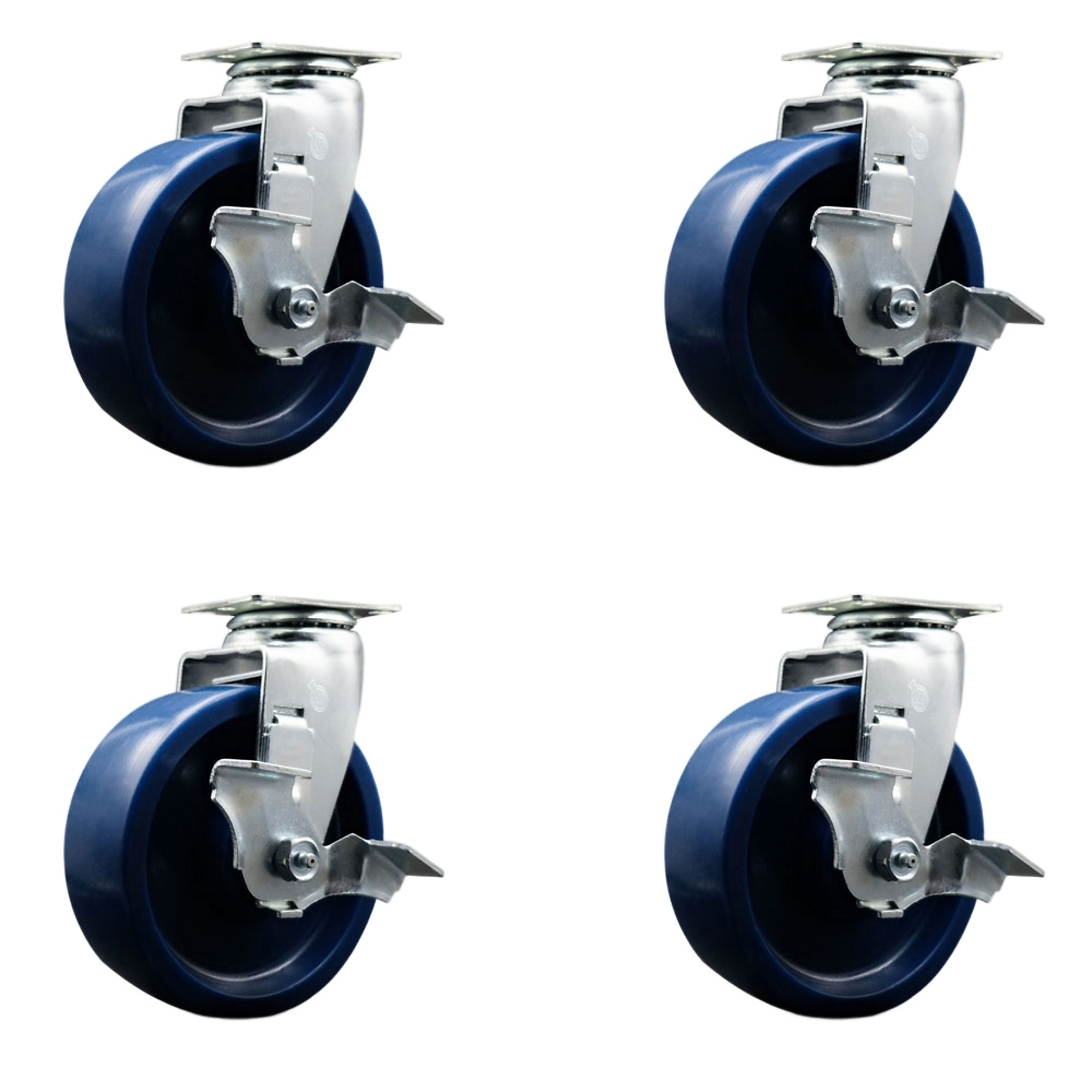 Service Caster, 6Inch x 2Inch Plate Casters, Wheel Diameter 6 in, Caster Type Swivel, Package (qty.) 4, Model SCC-20S620-SPUB-TLB-4