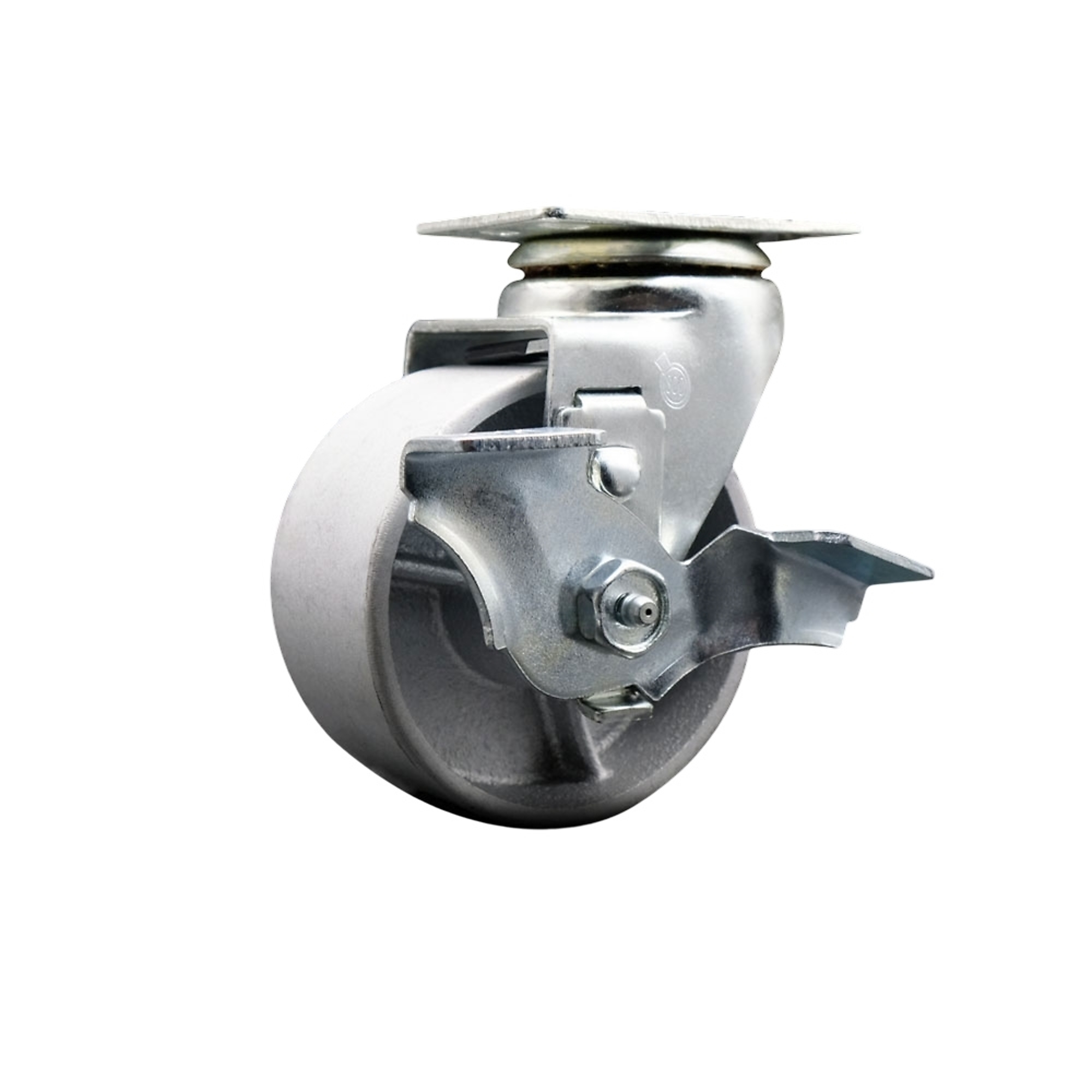 Service Caster, 4Inch x 2Inch Plate Caster, Wheel Diameter 4 in, Caster Type Swivel, Package (qty.) 1, Model SCC-20S420-SSB-TLB