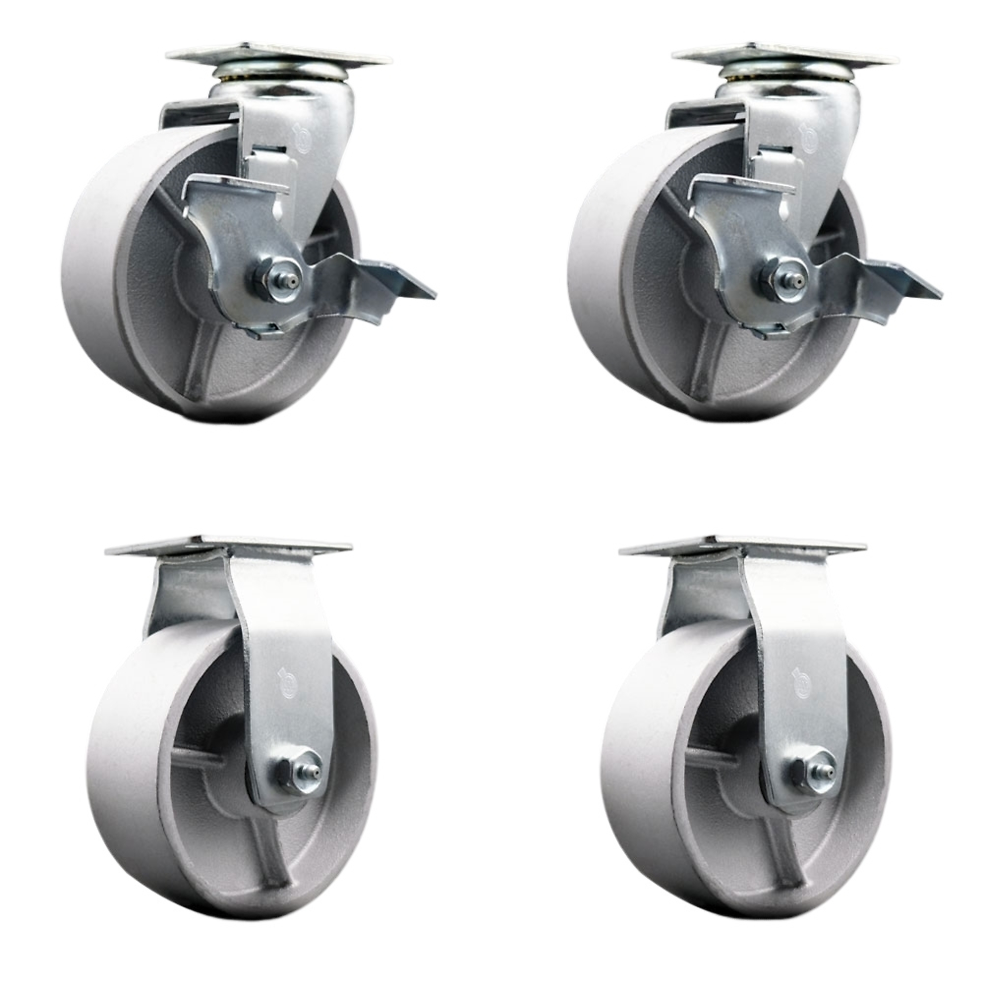 Service Caster, 5Inch x 2Inch Plate Casters, Wheel Diameter 5 in, Caster Type Swivel, Package (qty.) 4, Model SCC-20S520-SSR-TLB-2-R-2