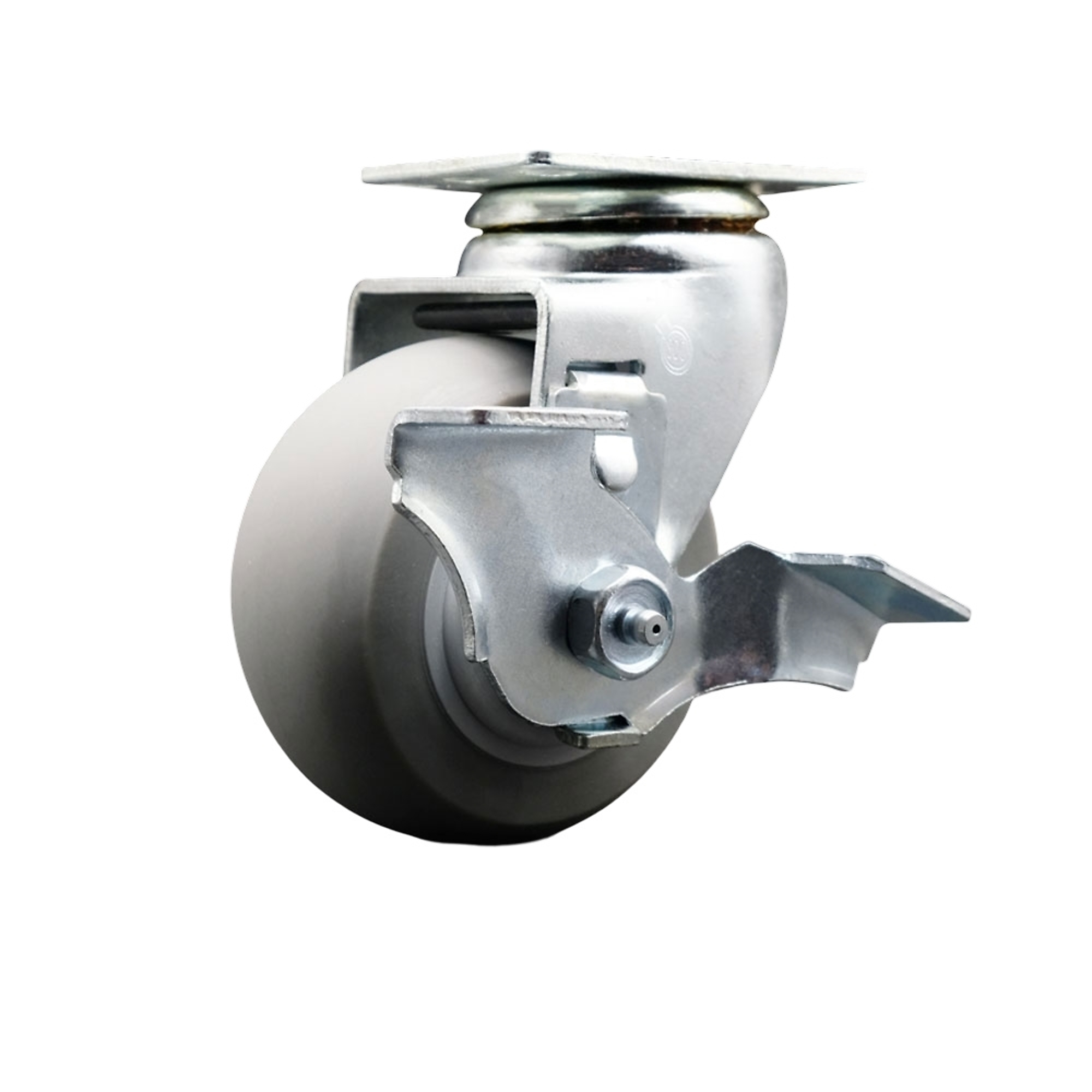 Service Caster, 4Inch x 2Inch Plate Caster, Wheel Diameter 4 in, Caster Type Swivel, Package (qty.) 1, Model SCC-20S420-TPRRD-TLB