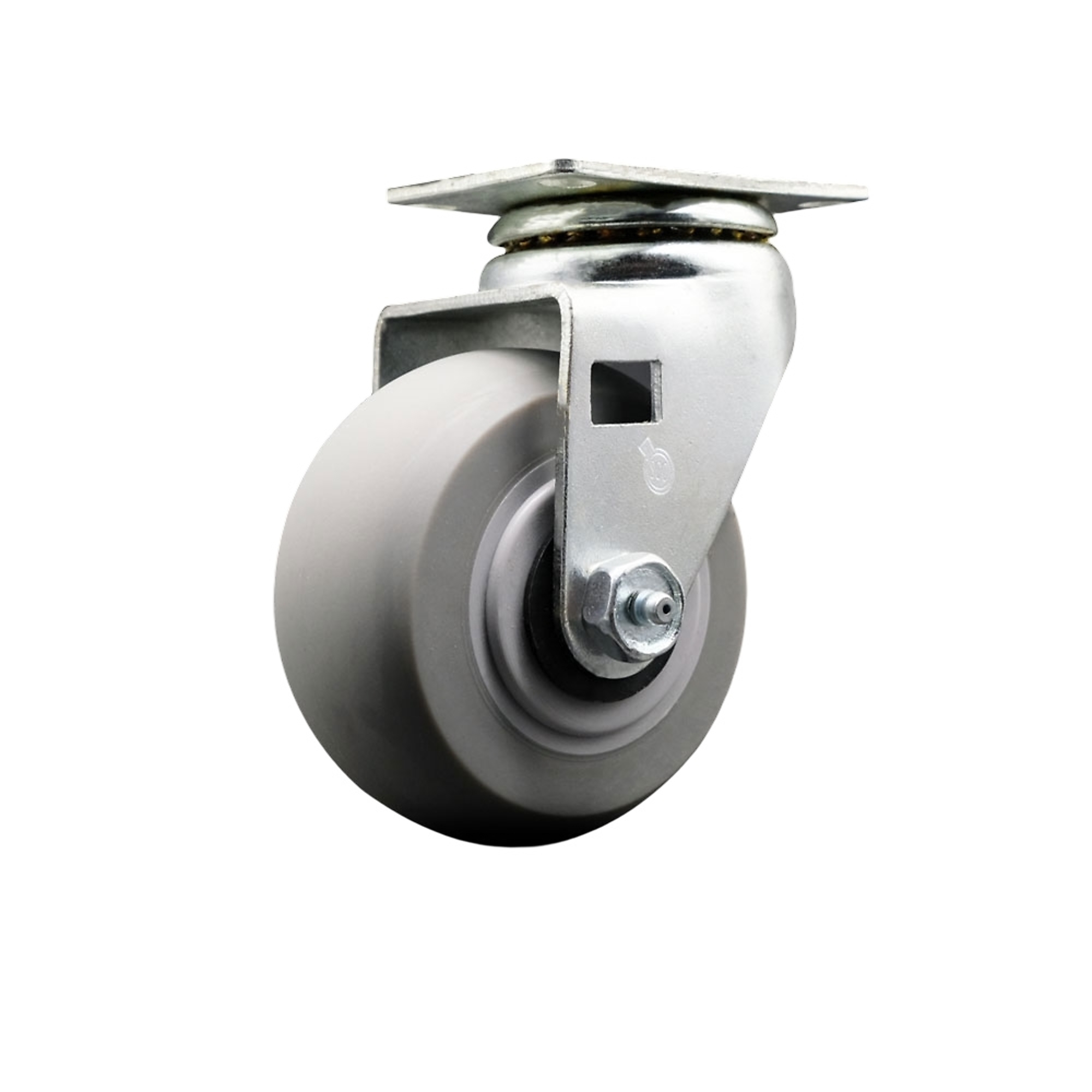 Service Caster, 4Inch x 2Inch Plate Caster, Wheel Diameter 4 in, Caster Type Swivel, Package (qty.) 1, Model SCC-20S420-TPRBD