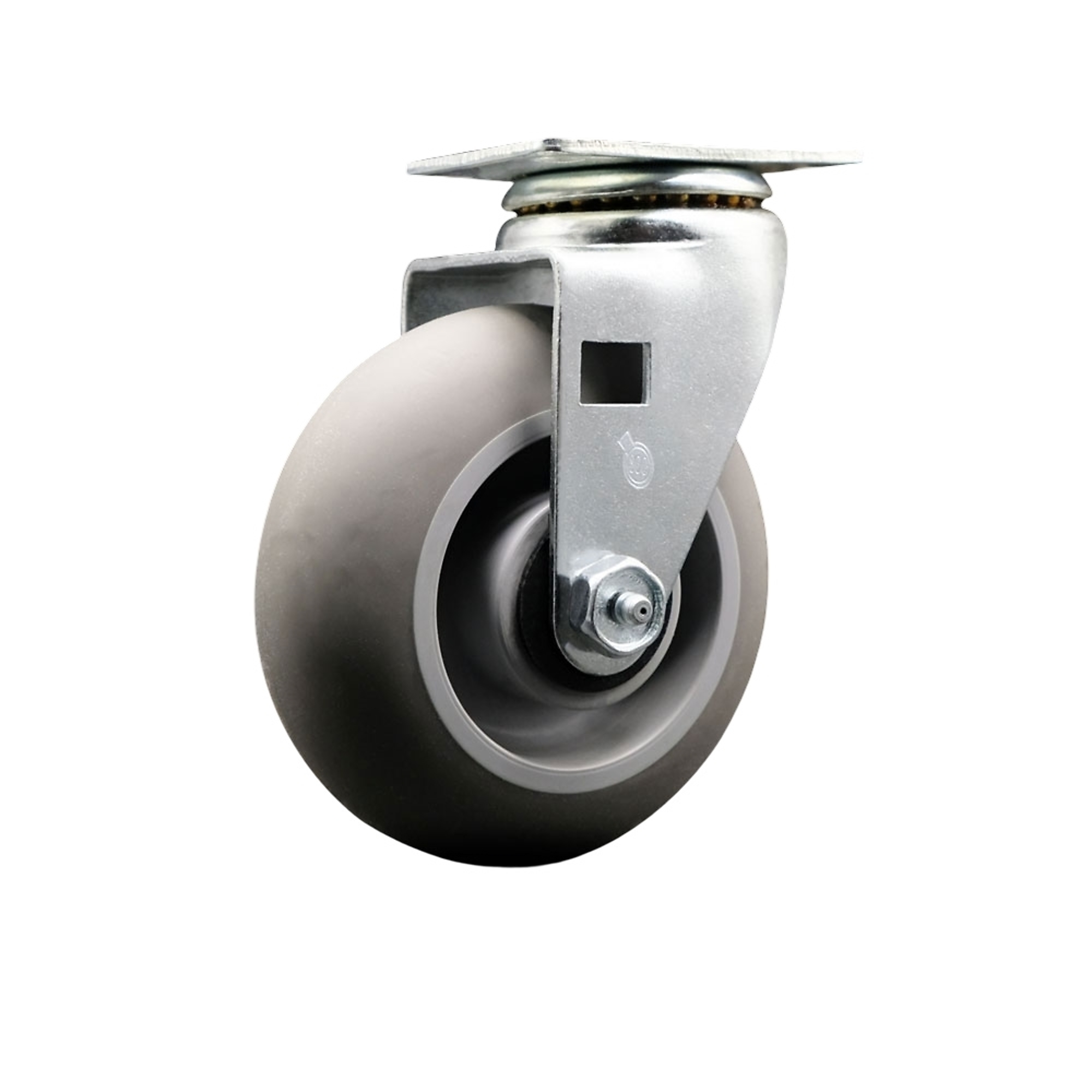 Service Caster, 5Inch x 2Inch Plate Caster, Wheel Diameter 5 in, Caster Type Swivel, Package (qty.) 1, Model SCC-20S520-TPRRD