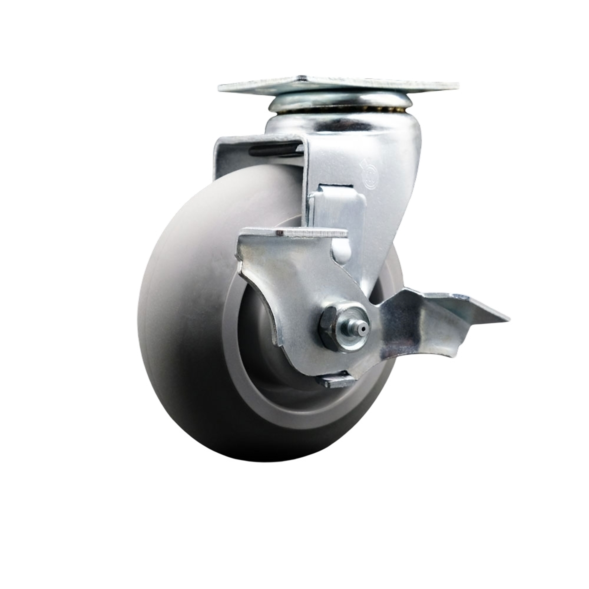 Service Caster, 5Inch x 2Inch Plate Caster, Wheel Diameter 5 in, Caster Type Swivel, Package (qty.) 1, Model SCC-20S520-TPRRD-TLB