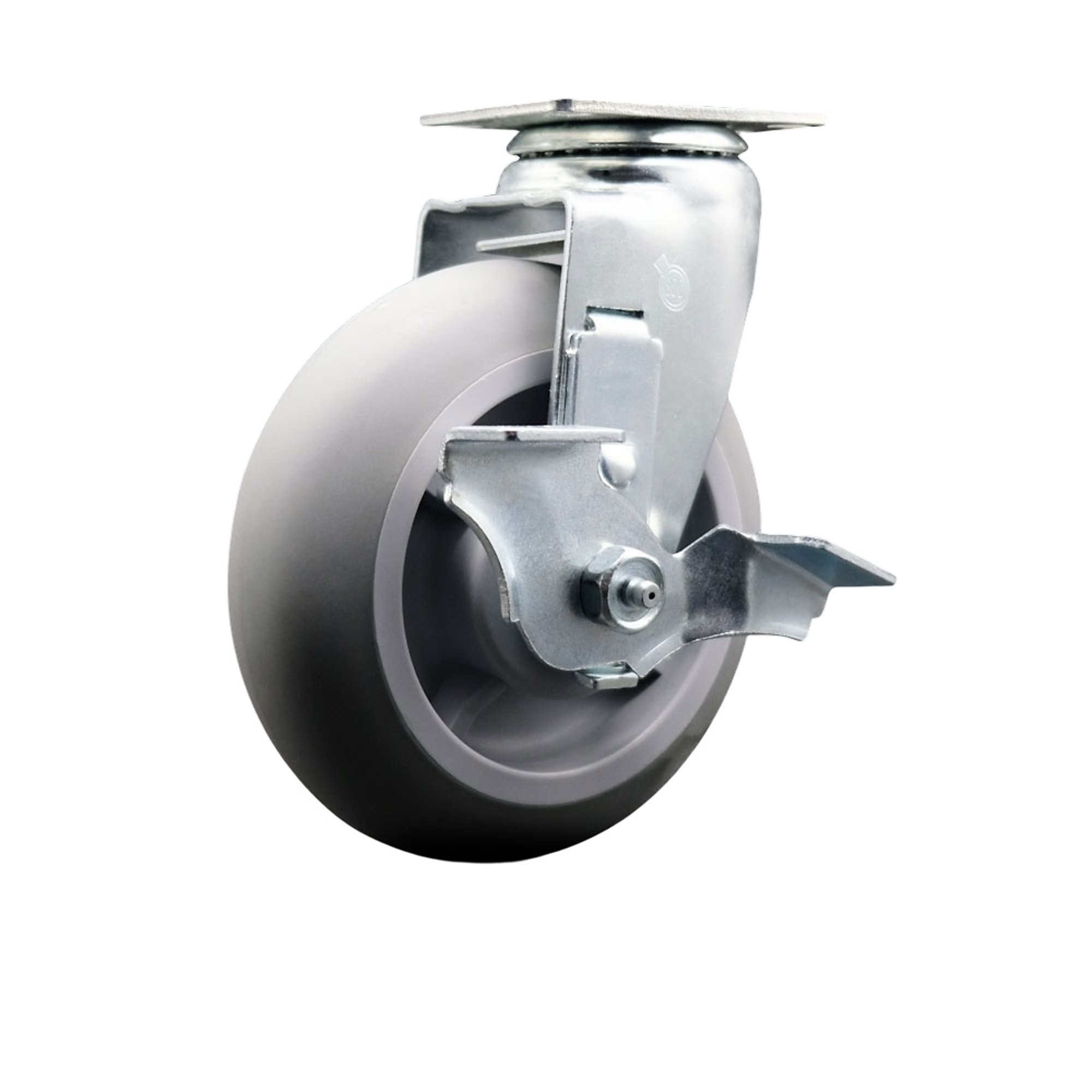 Service Caster, 6Inch x 2Inch Plate Caster, Wheel Diameter 6 in, Caster Type Swivel, Package (qty.) 1, Model SCC-20S620-TPRRD-TLB