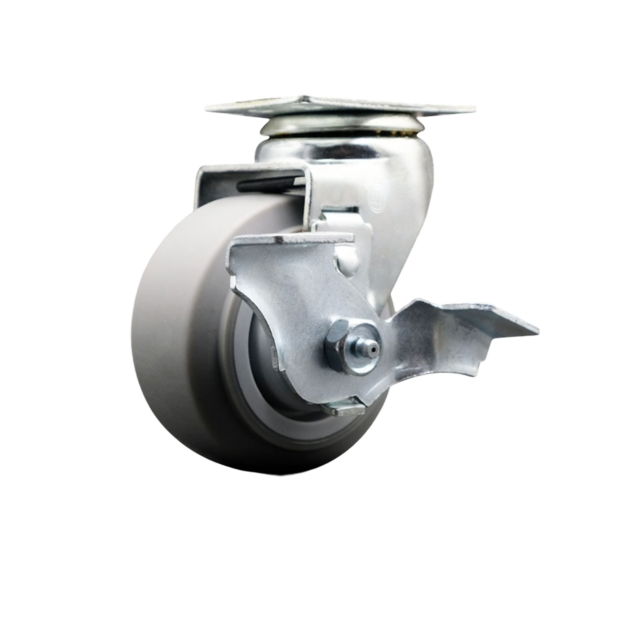 Service Caster, 4Inch x 2Inch Plate Caster, Wheel Diameter 4 in, Caster Type Swivel, Package (qty.) 1, Model SCC-20S420-TPRRF-TLB