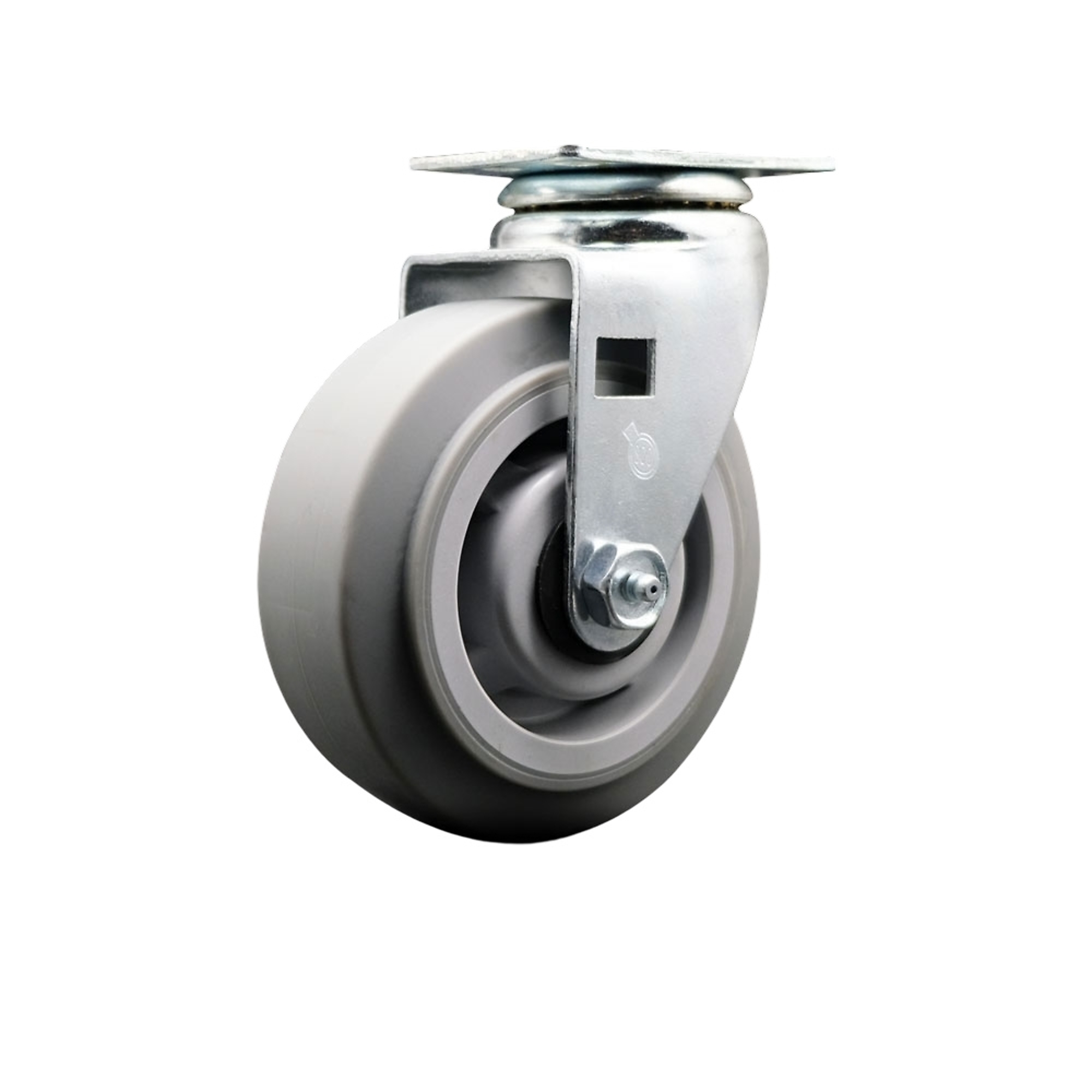 Service Caster, 5Inch x 2Inch Plate Caster, Wheel Diameter 5 in, Caster Type Swivel, Package (qty.) 1, Model SCC-20S520-TPRBF