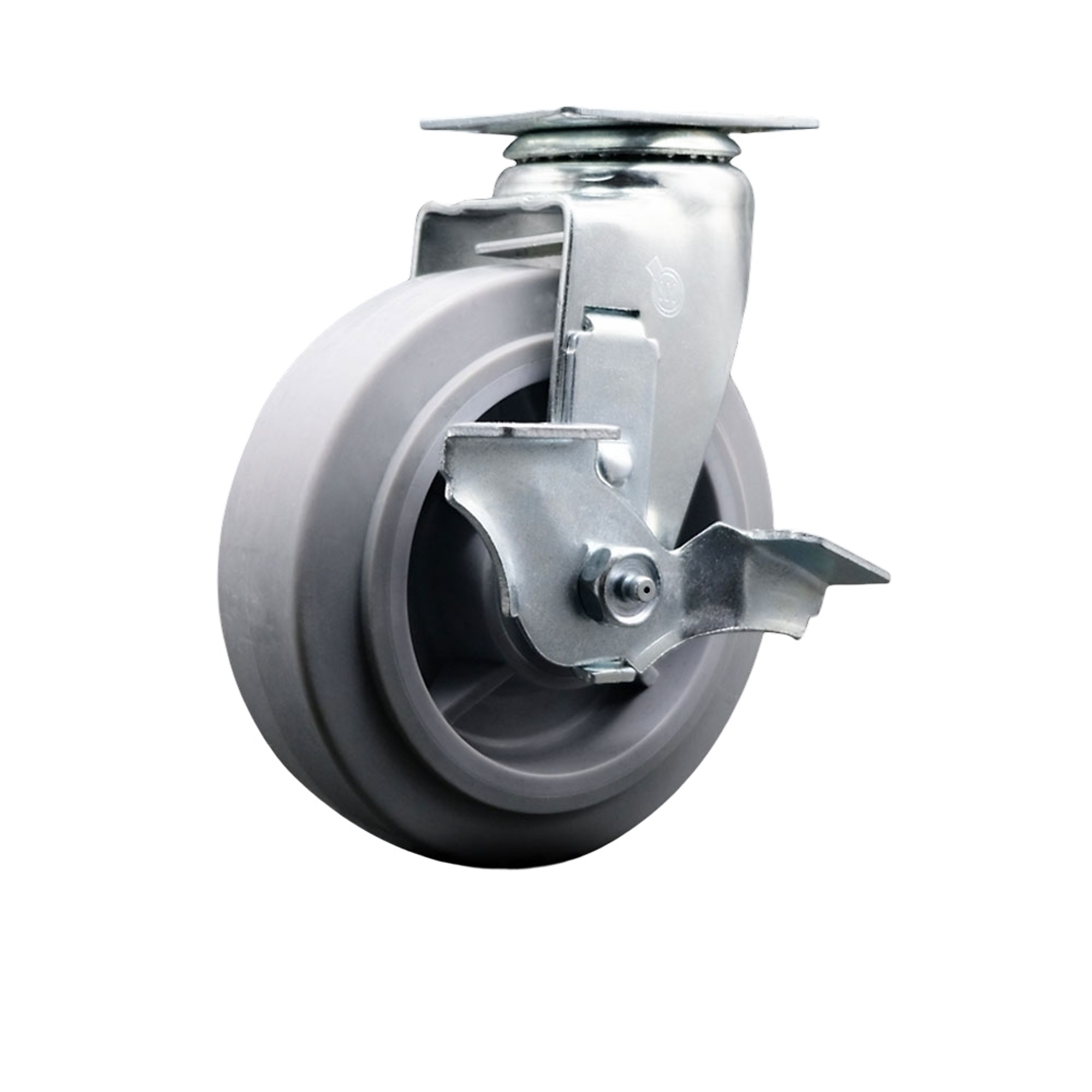 Service Caster, 6Inch x 2Inch Plate Caster, Wheel Diameter 6 in, Caster Type Swivel, Package (qty.) 1, Model SCC-20S620-TPRBF-TLB