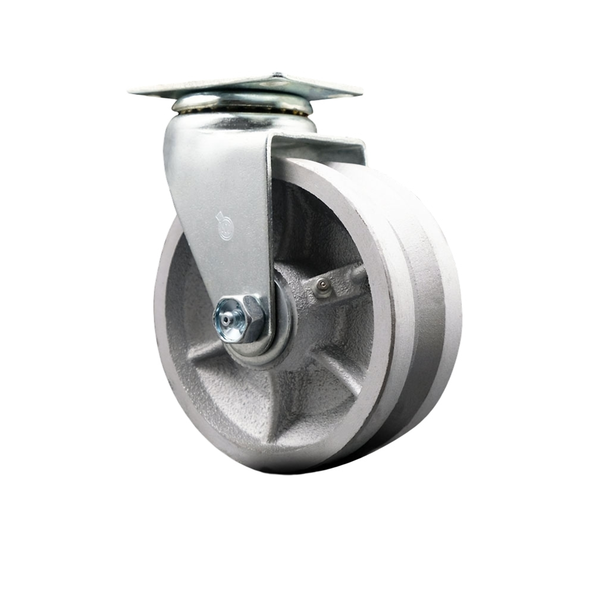 Service Caster, 5Inch x 2Inch Plate Caster, Wheel Diameter 5 in, Caster Type Swivel, Package (qty.) 1, Model SCC-20S520-VGR