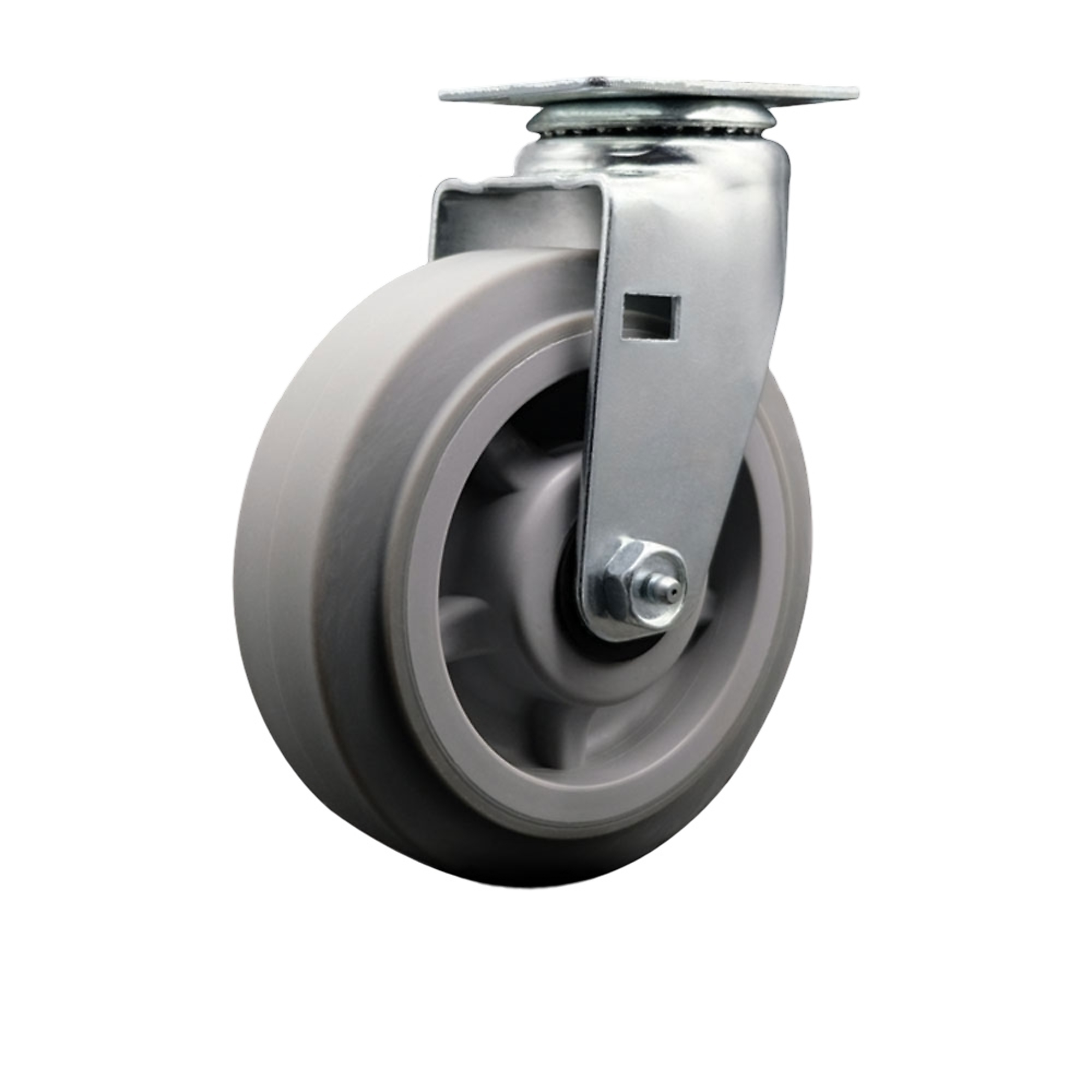 Service Caster, 6Inch x 2Inch Plate Caster, Wheel Diameter 6 in, Caster Type Swivel, Package (qty.) 1, Model SCC-20S620-TPRBF